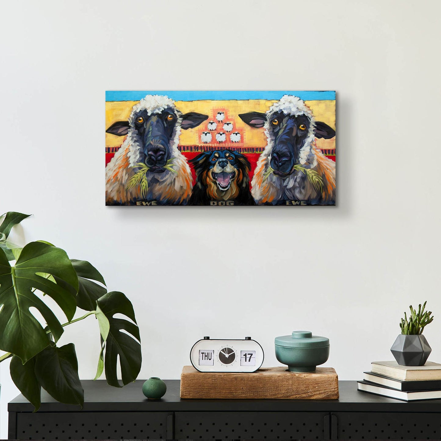 Epic Art 'Ewe Dog Ewe' by CR Townsend, Acrylic Glass Wall Art,24x12