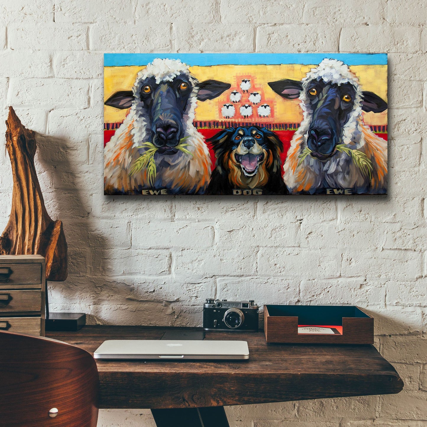 Epic Art 'Ewe Dog Ewe' by CR Townsend, Acrylic Glass Wall Art,24x12