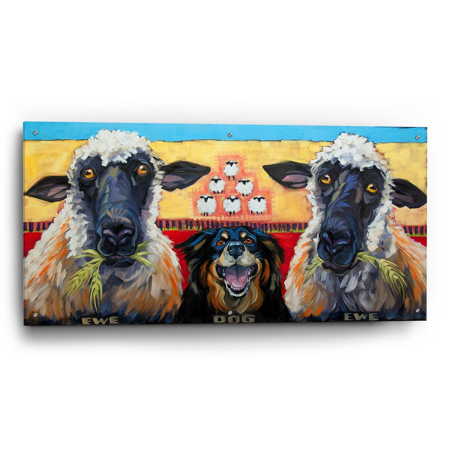 Epic Art 'Ewe Dog Ewe' by CR Townsend, Acrylic Glass Wall Art,48x24