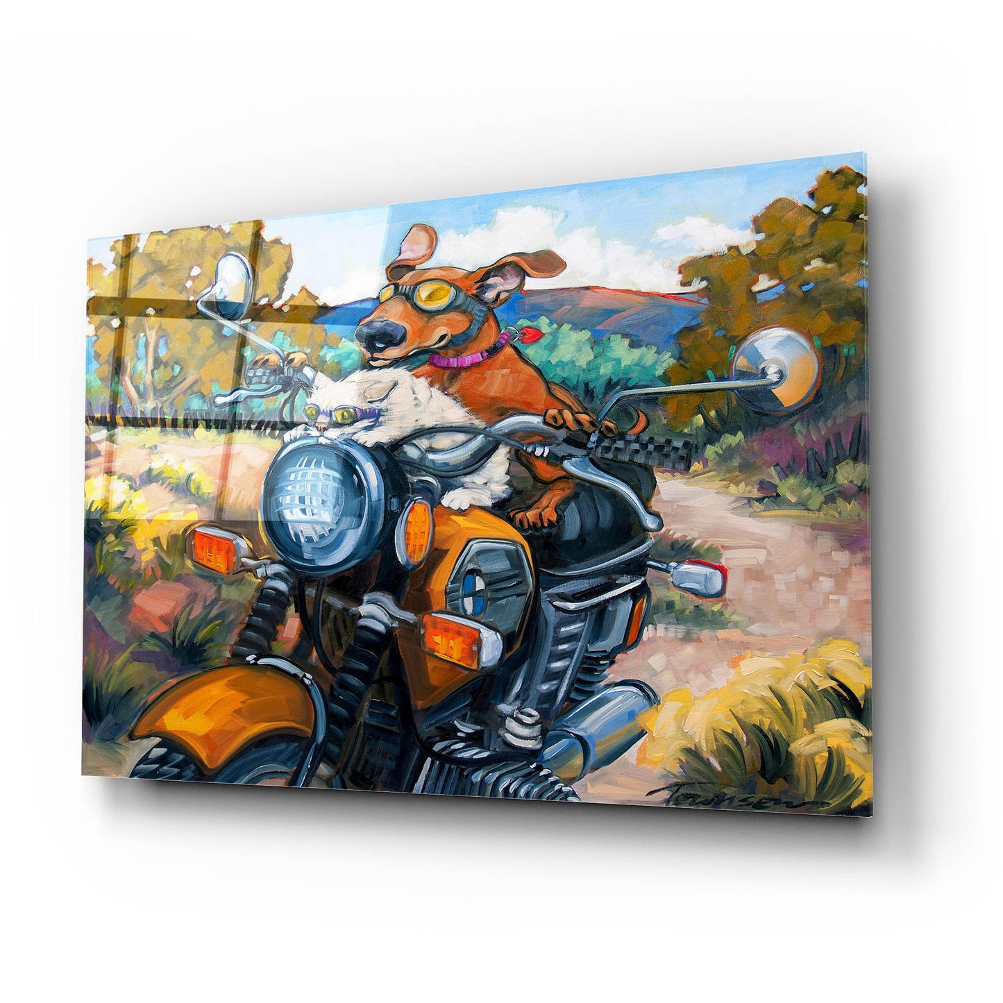 Epic Art 'Have Dog Will Travel' by CR Townsend, Acrylic Glass Wall Art,24x16