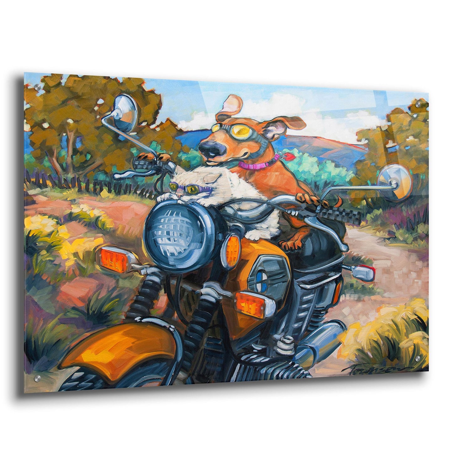 Epic Art 'Have Dog Will Travel' by CR Townsend, Acrylic Glass Wall Art,36x24