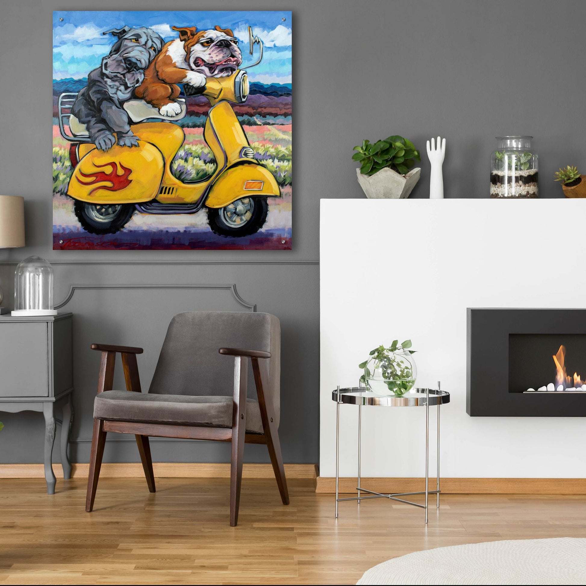 Epic Art 'On The Road Again' by CR Townsend, Acrylic Glass Wall Art,36x36