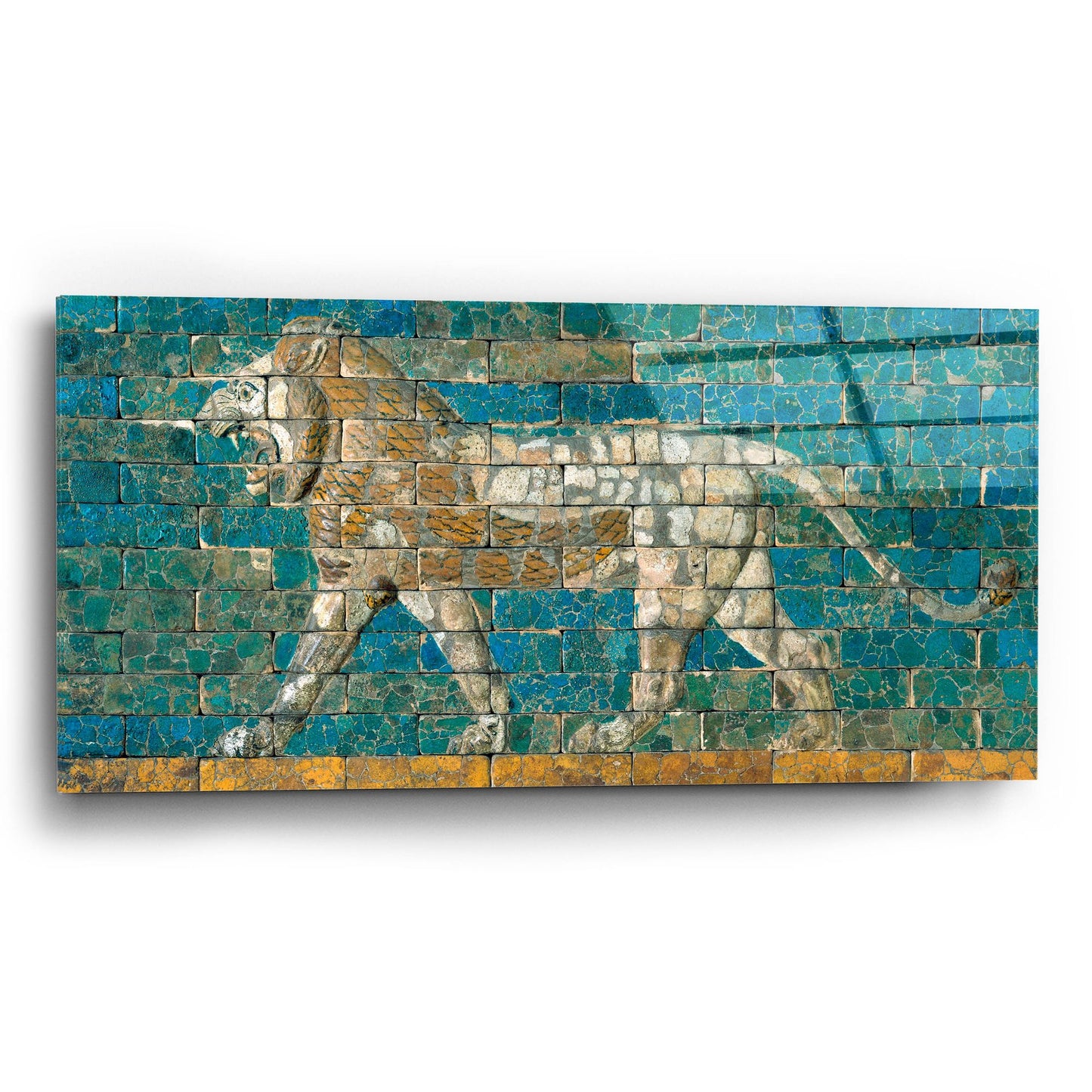 Epic Art 'Panel With Striding Lion Ca 604-562 B C E' by Unknown, Acrylic Glass Wall Art,24x12