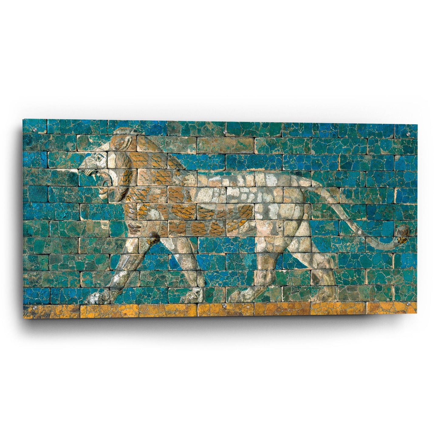 Epic Art 'Panel With Striding Lion Ca 604-562 B C E' by Unknown, Acrylic Glass Wall Art,48x24