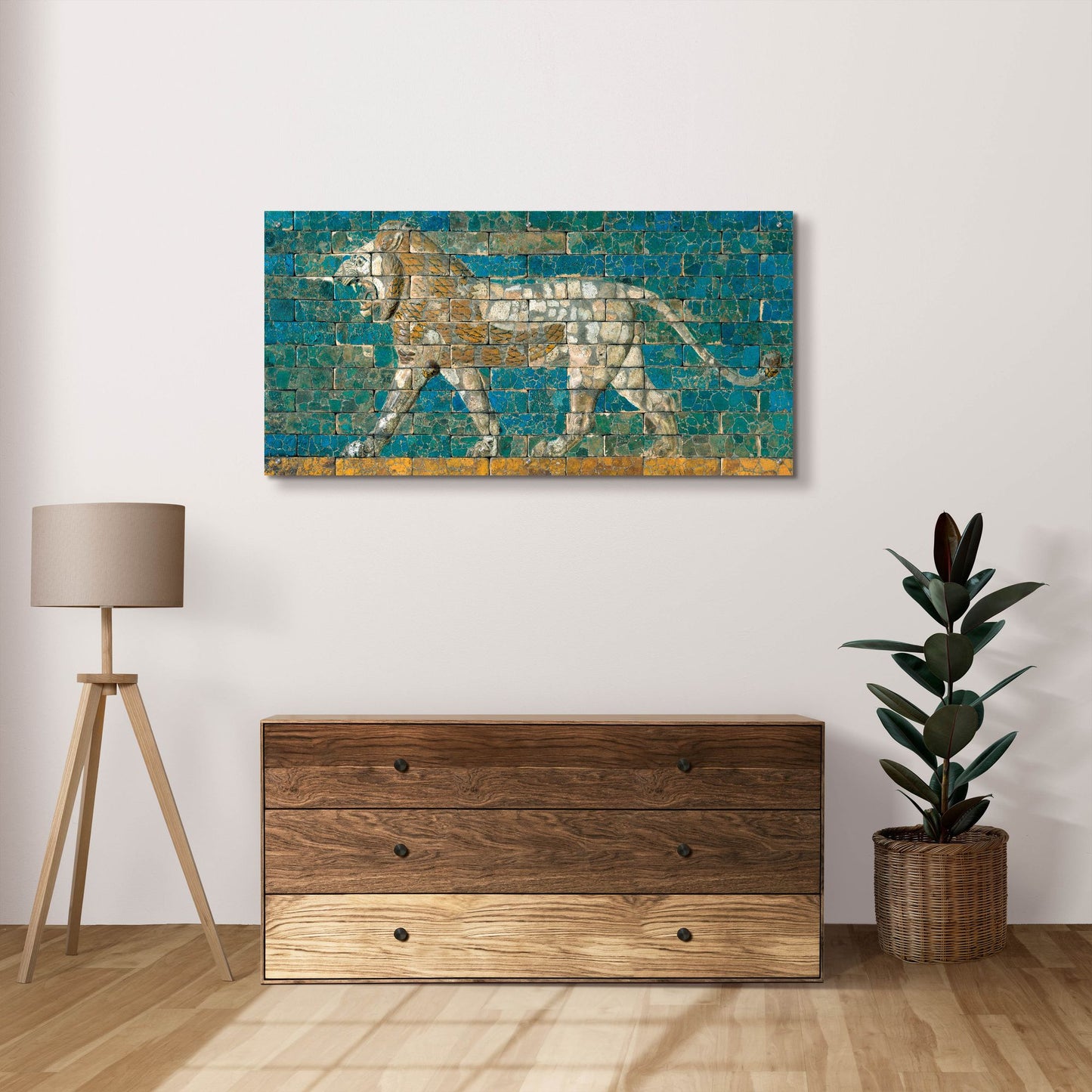 Epic Art 'Panel With Striding Lion Ca 604-562 B C E' by Unknown, Acrylic Glass Wall Art,48x24