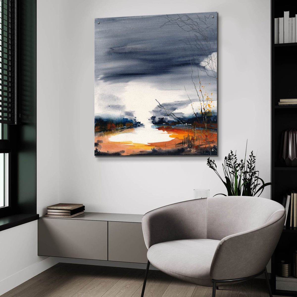 Toward The Sky Deep Water by Caryn Vainio - 36x36 acrylic wall art in a room