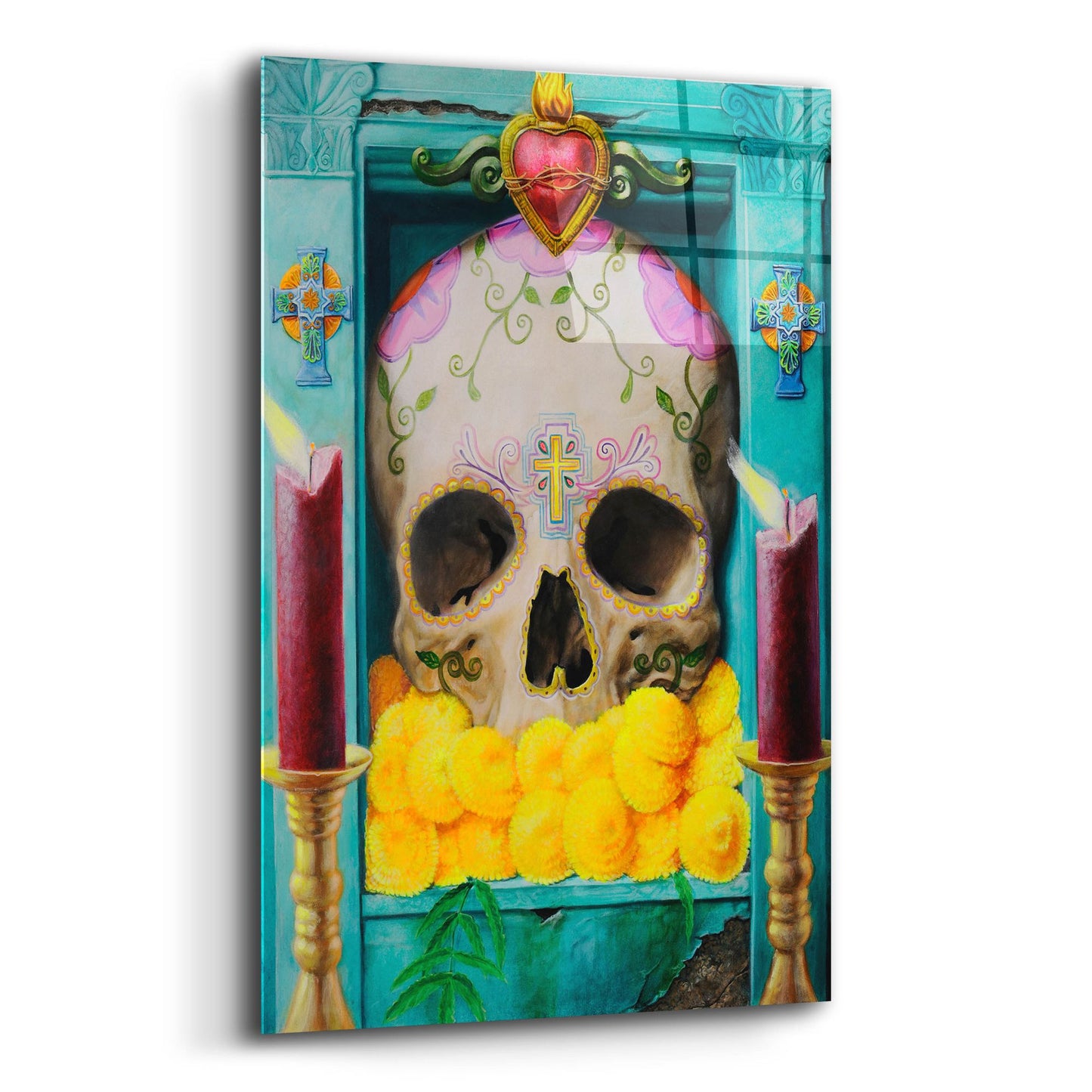 Epic Art 'Calavera' by Robert Valadez, Acrylic Glass Wall Art,12x16