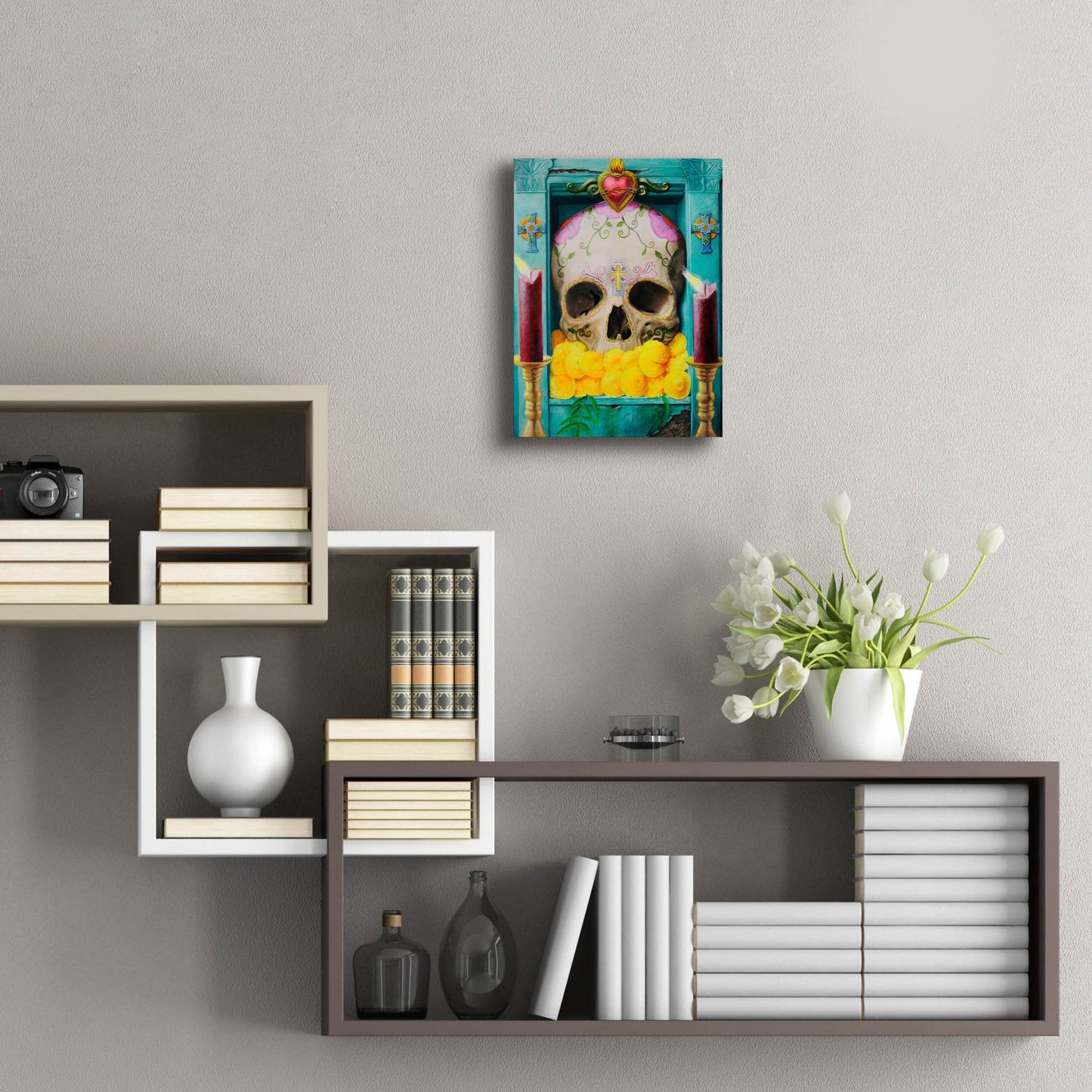 Epic Art 'Calavera' by Robert Valadez, Acrylic Glass Wall Art,12x16