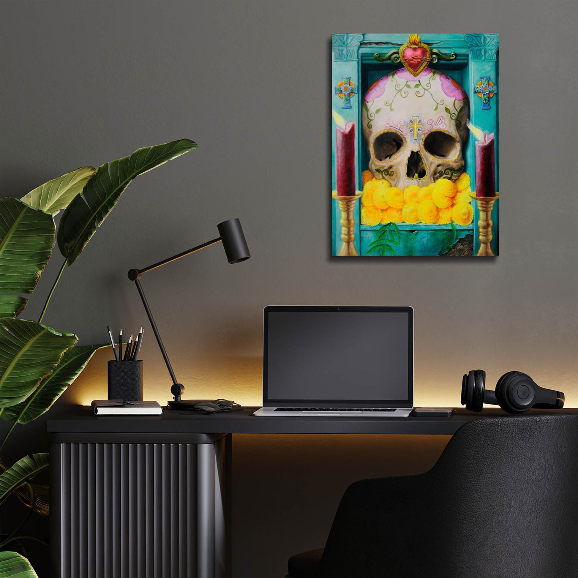 Epic Art 'Calavera' by Robert Valadez, Acrylic Glass Wall Art,12x16