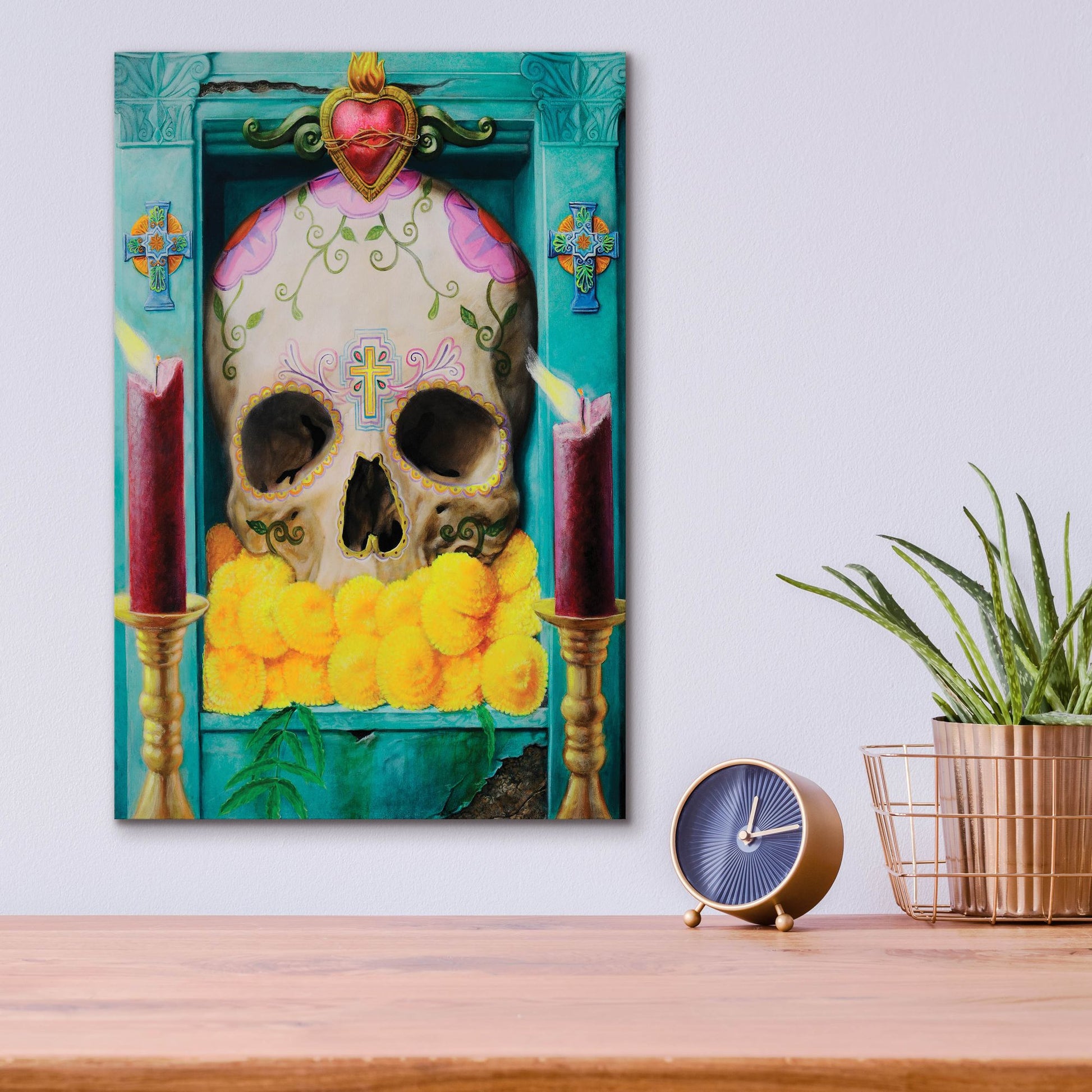 Epic Art 'Calavera' by Robert Valadez, Acrylic Glass Wall Art,12x16