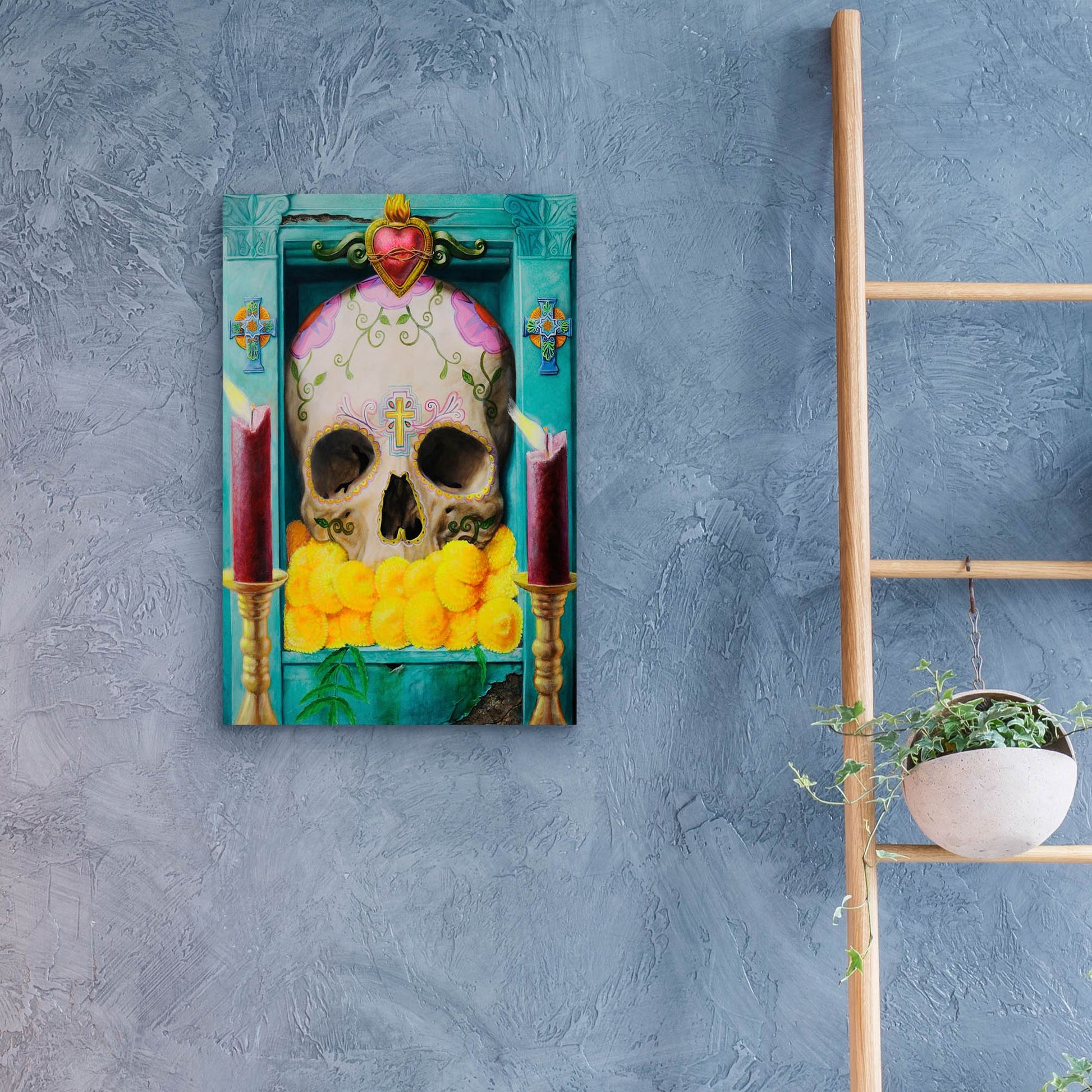 Epic Art 'Calavera' by Robert Valadez, Acrylic Glass Wall Art,16x24