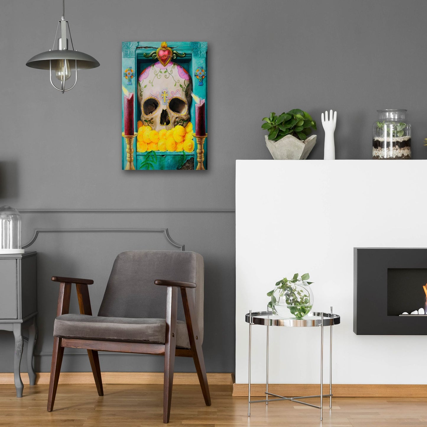 Epic Art 'Calavera' by Robert Valadez, Acrylic Glass Wall Art,16x24