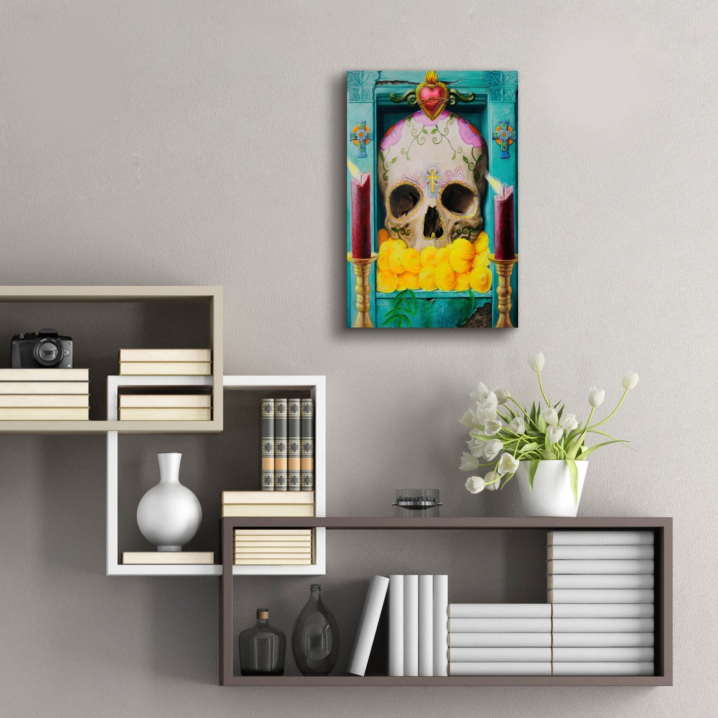 Epic Art 'Calavera' by Robert Valadez, Acrylic Glass Wall Art,16x24