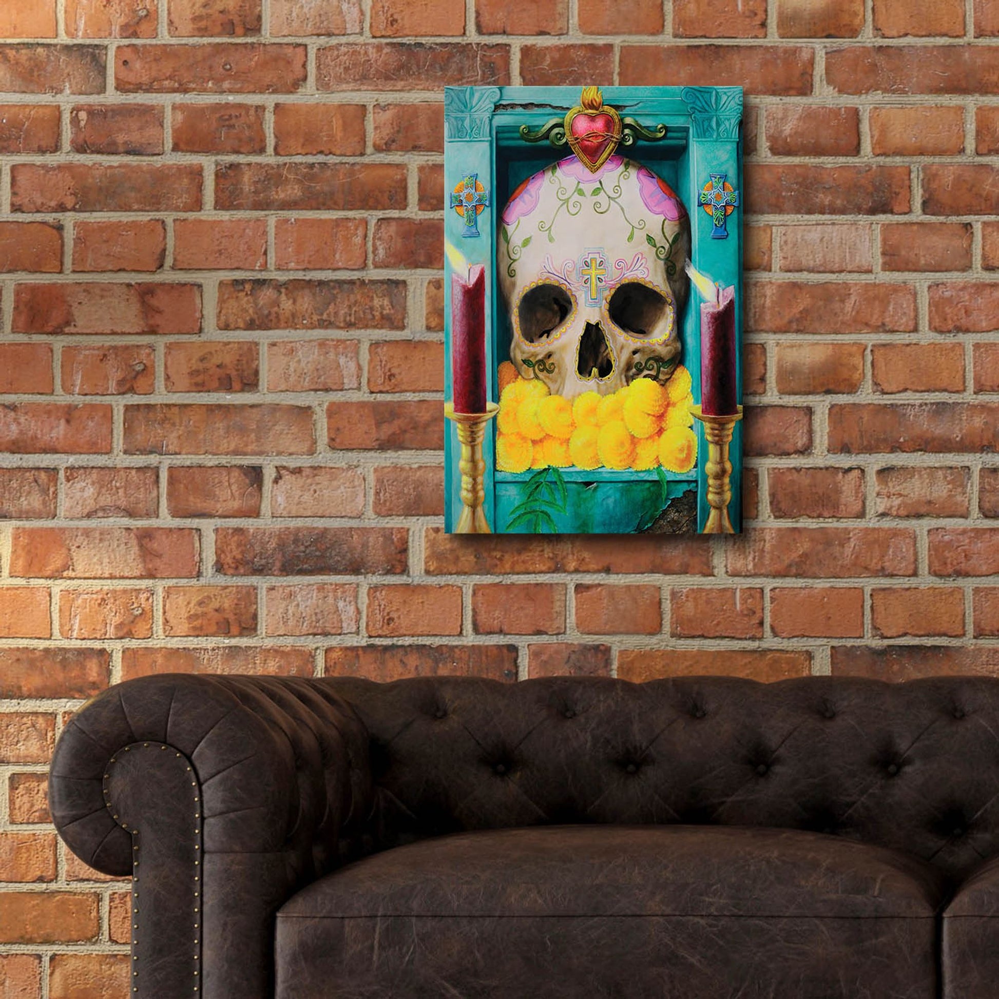 Epic Art 'Calavera' by Robert Valadez, Acrylic Glass Wall Art,16x24