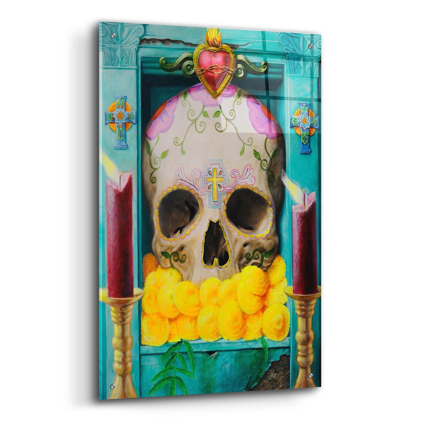 Epic Art 'Calavera' by Robert Valadez, Acrylic Glass Wall Art,24x36