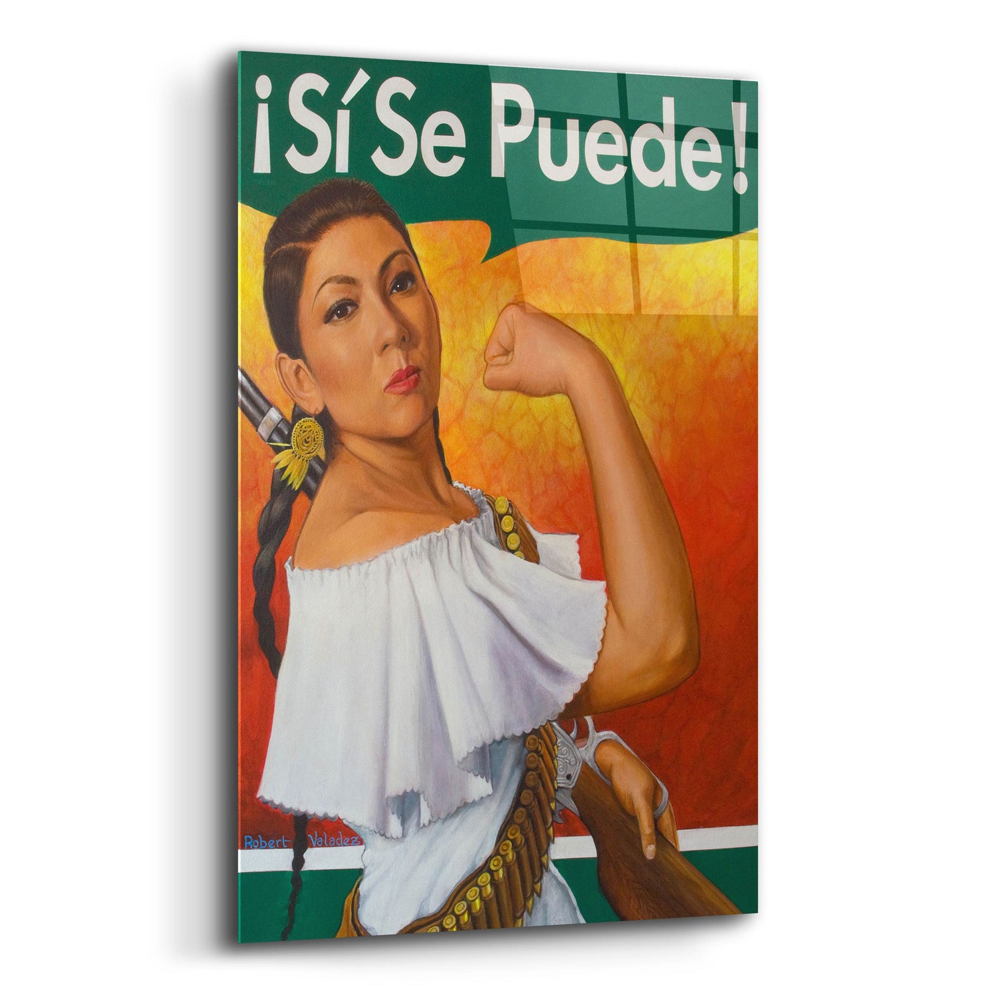 Epic Art 'Rosita Si Se Puede' by Robert Valadez, Acrylic Glass Wall Art,12x16