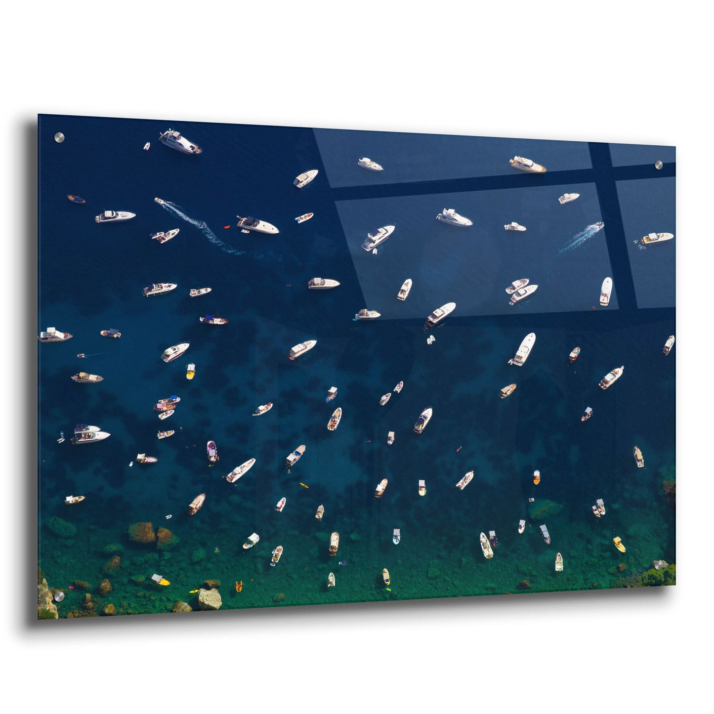 Epic Art 'Boat Conference - Amalfi Coast' by Verne Varona, Acrylic Glass Wall Art,36x24