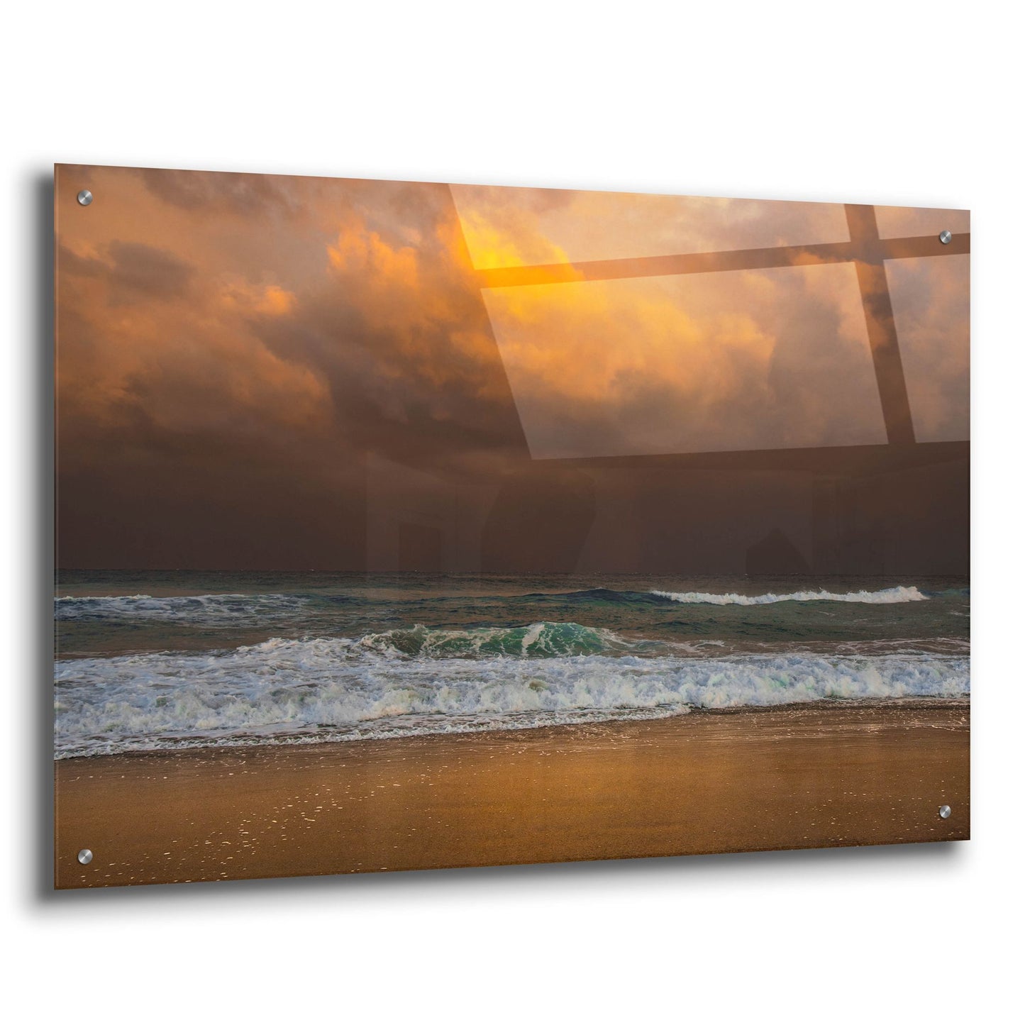 Epic Art 'Shoreline Gold' by Verne Varona, Acrylic Glass Wall Art,36x24