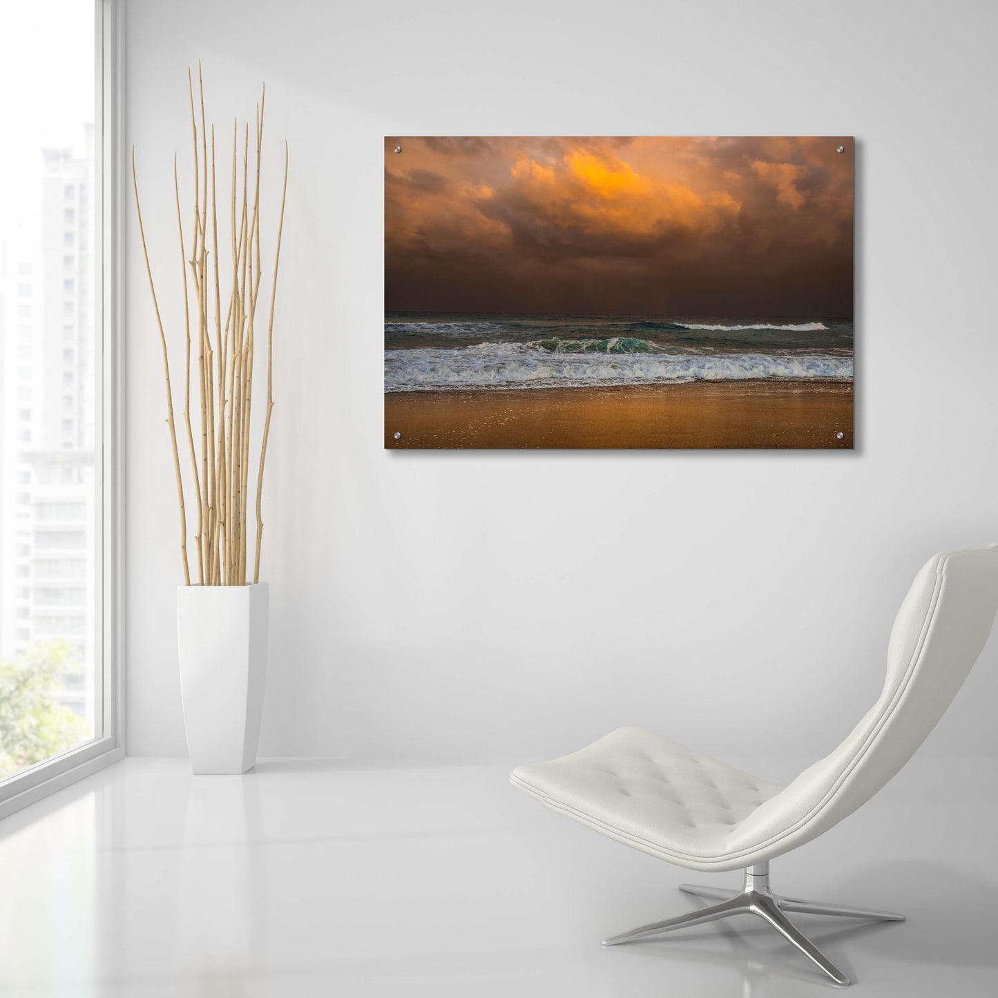 Epic Art 'Shoreline Gold' by Verne Varona, Acrylic Glass Wall Art,36x24