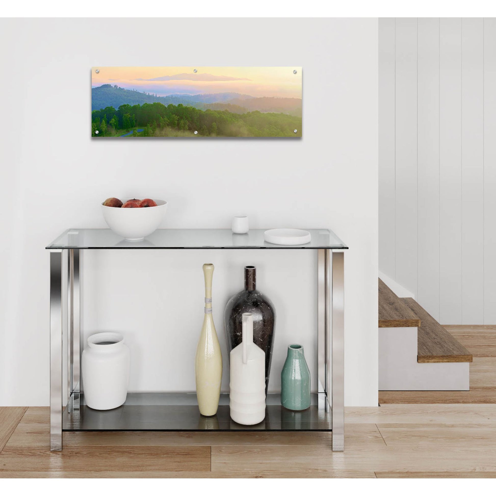 Epic Art 'Brasstown Valley Overlook' by Steve Vaughn, Acrylic Glass Wall Art,36x12