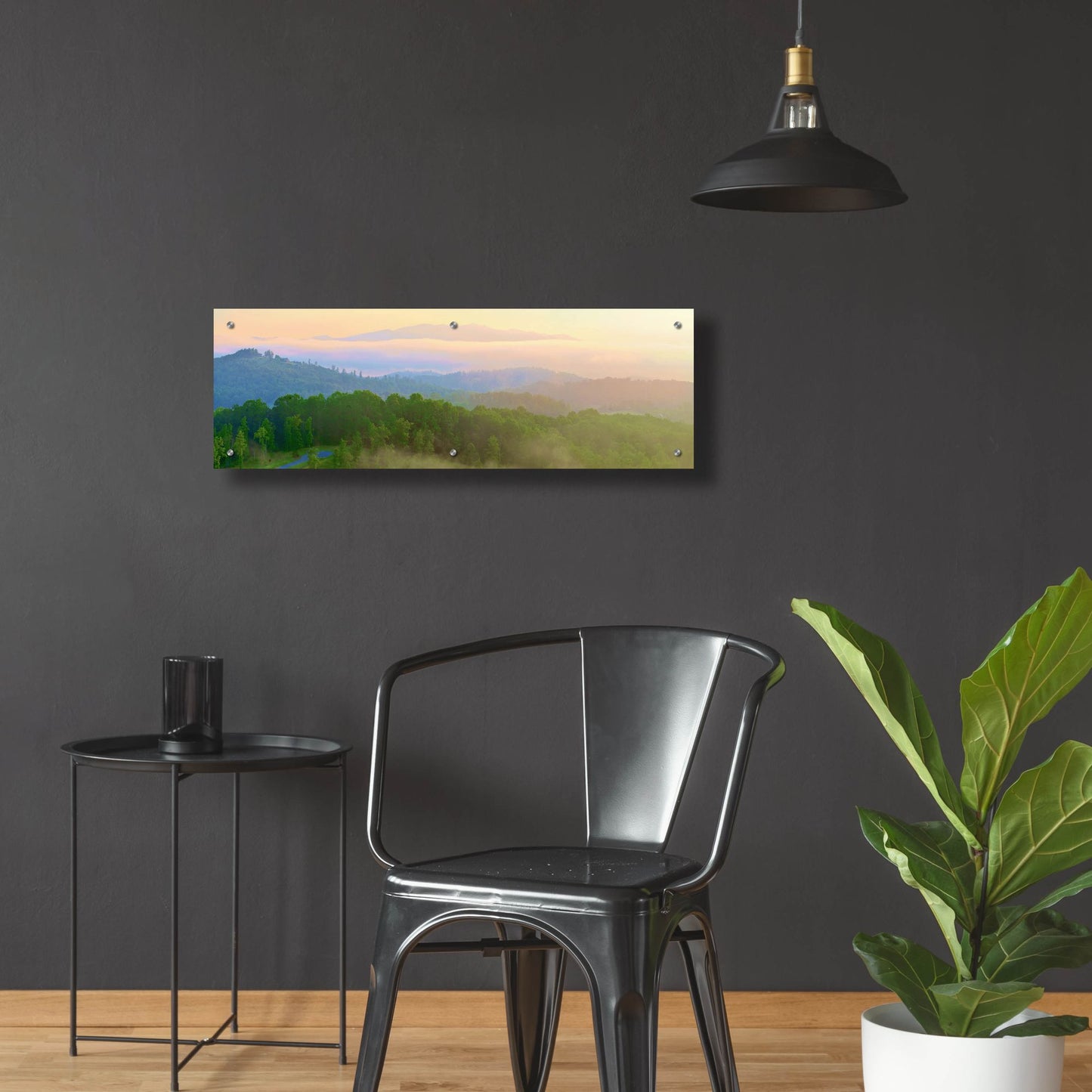 Epic Art 'Brasstown Valley Overlook' by Steve Vaughn, Acrylic Glass Wall Art,36x12