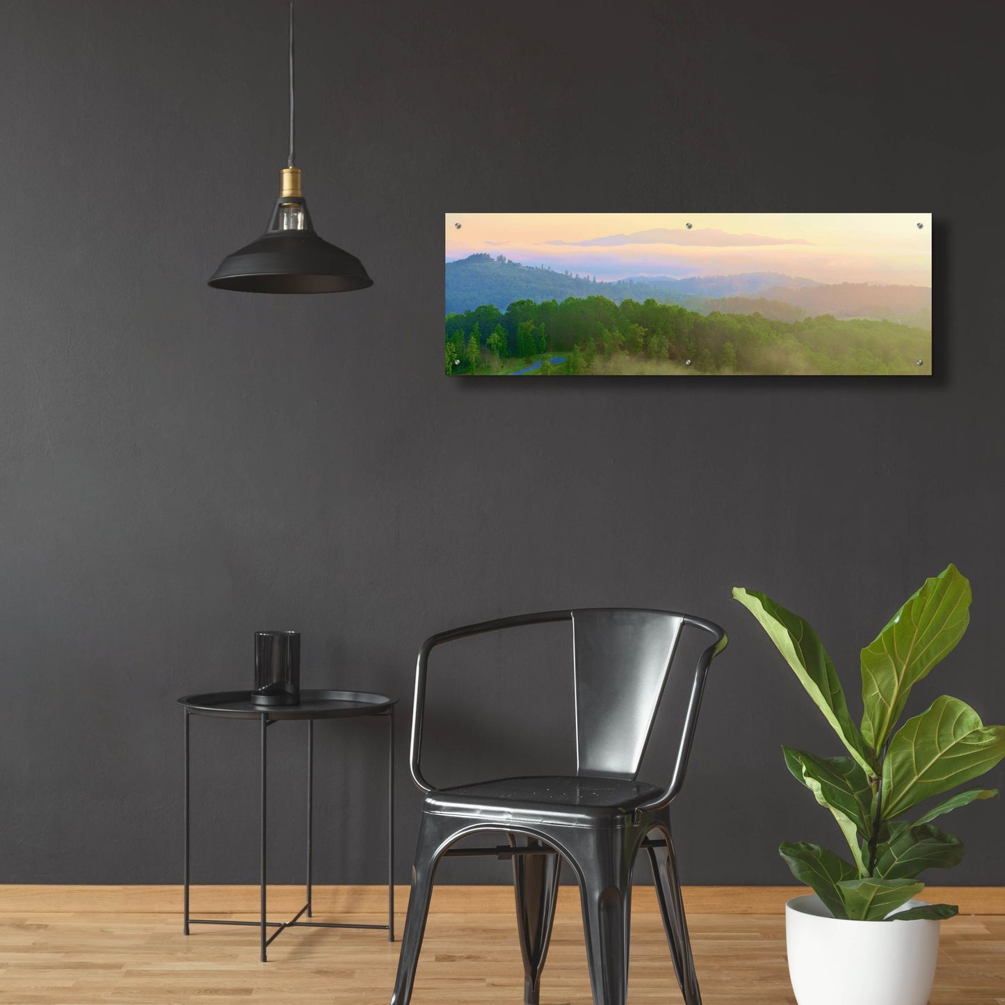 Epic Art 'Brasstown Valley Overlook' by Steve Vaughn, Acrylic Glass Wall Art,48x16