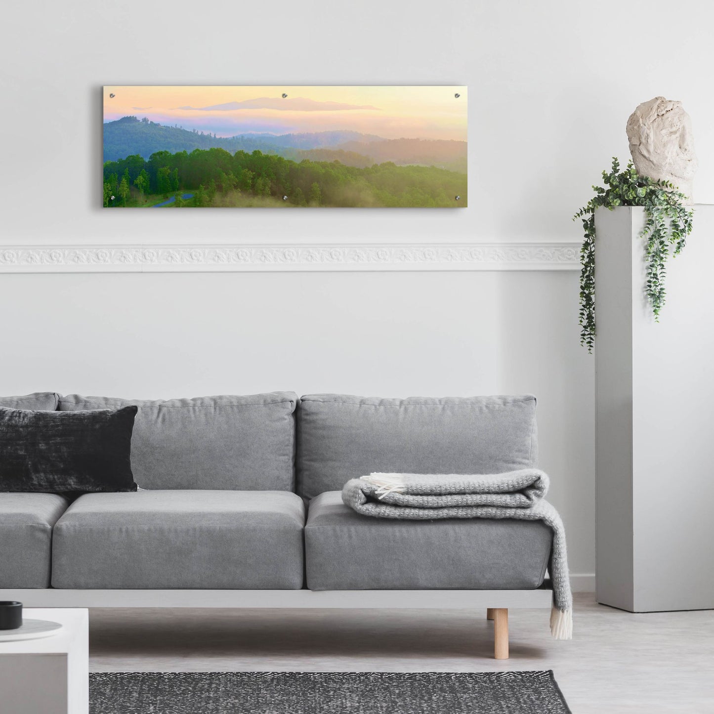 Epic Art 'Brasstown Valley Overlook' by Steve Vaughn, Acrylic Glass Wall Art,48x16