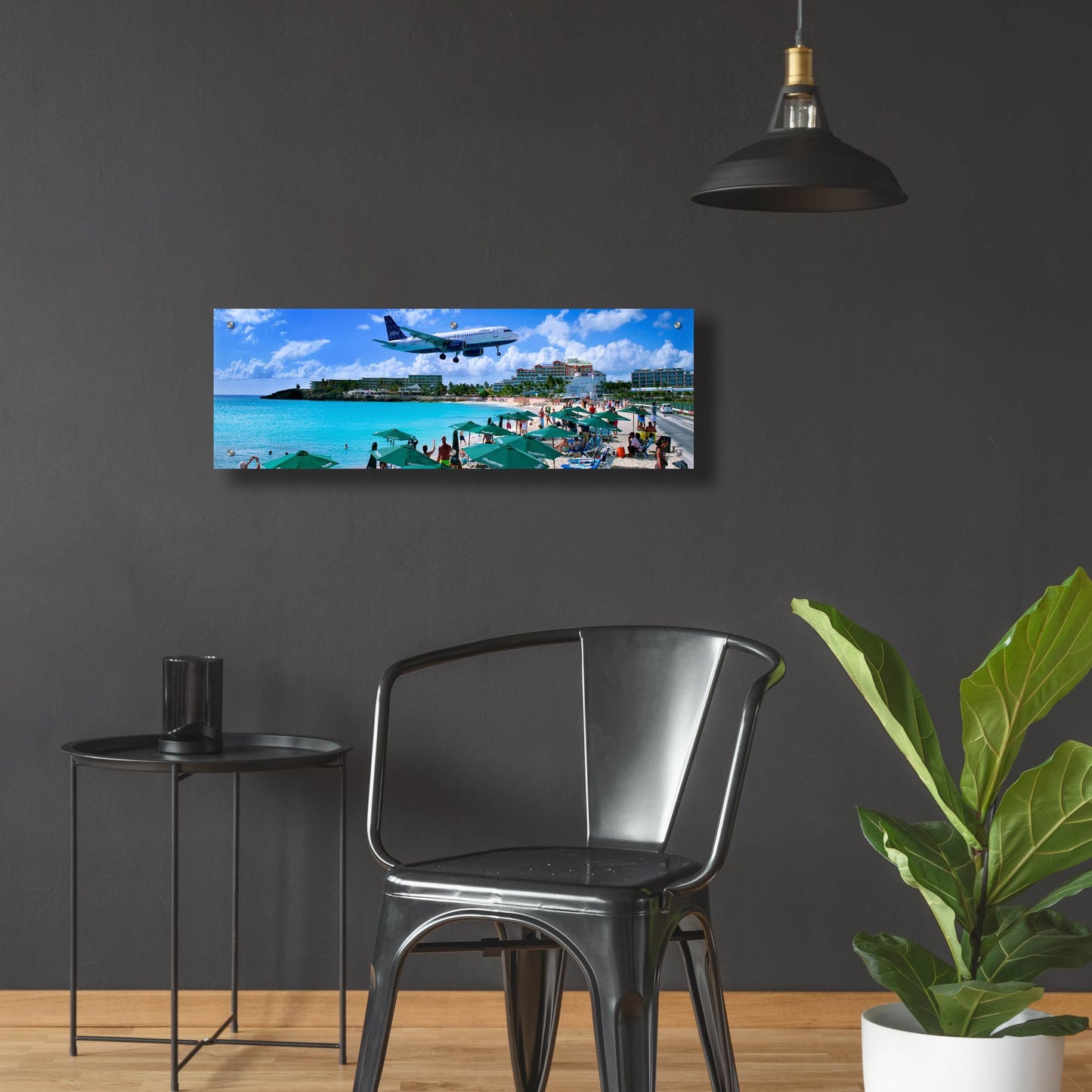 Epic Art 'Happy Landings On St Maarten' by Steve Vaughn, Acrylic Glass Wall Art,36x12