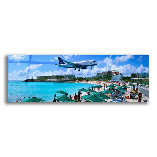 Epic Art 'Happy Landings On St Maarten' by Steve Vaughn, Acrylic Glass Wall Art