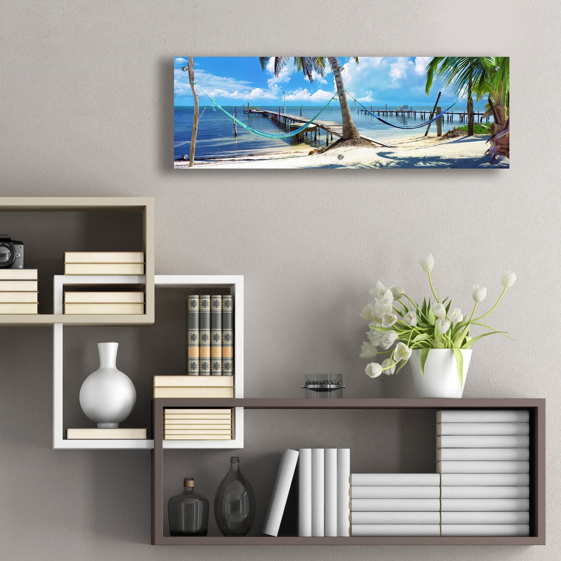 Epic Art 'Island Living' by Steve Vaughn, Acrylic Glass Wall Art,36x12