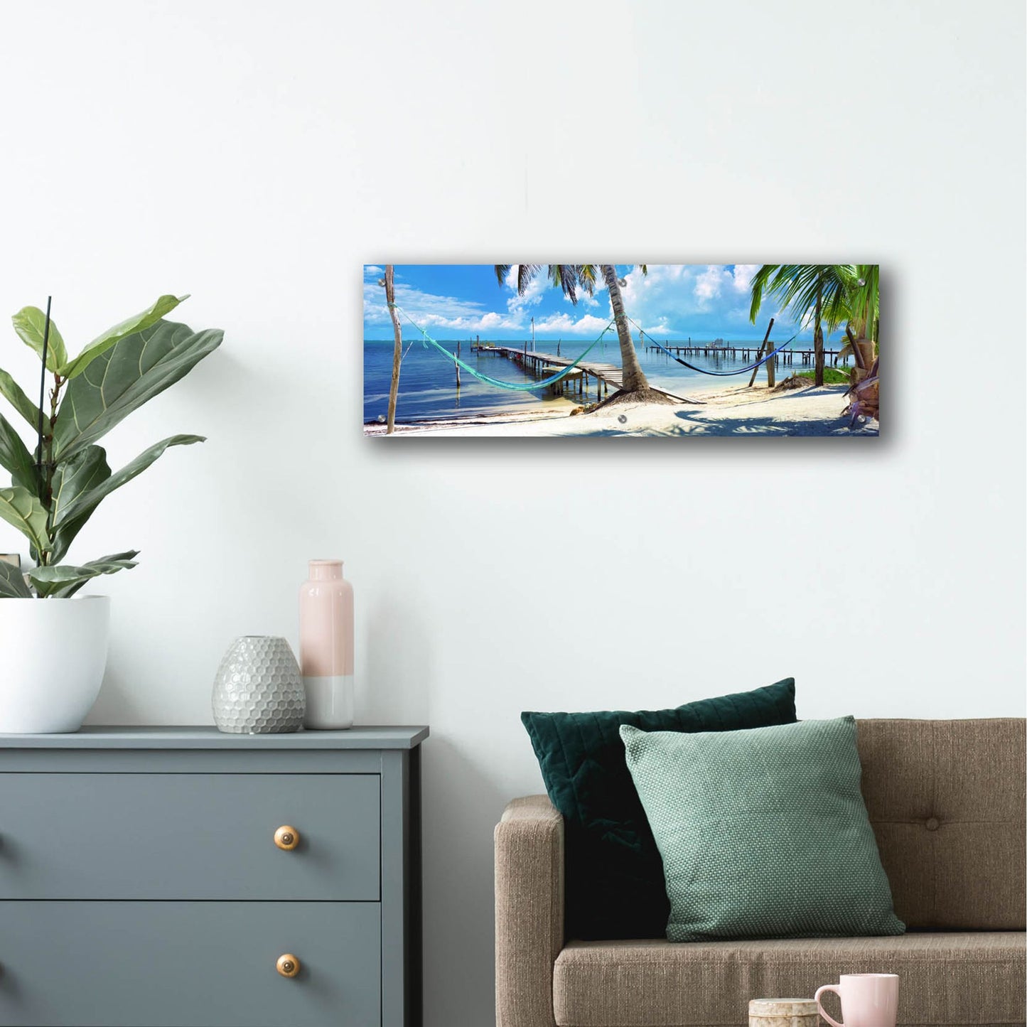 Epic Art 'Island Living' by Steve Vaughn, Acrylic Glass Wall Art,36x12