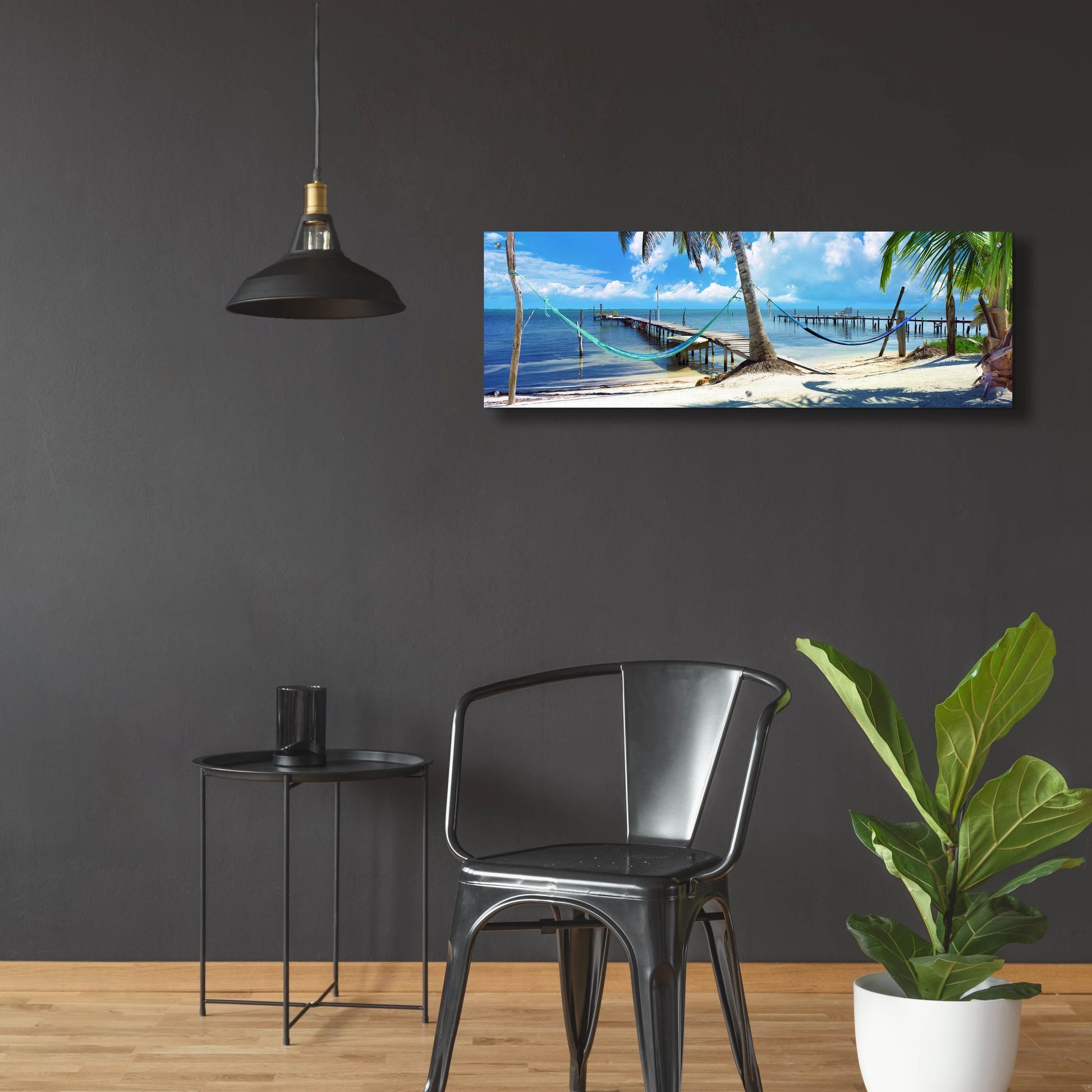 Epic Art 'Island Living' by Steve Vaughn, Acrylic Glass Wall Art,48x16