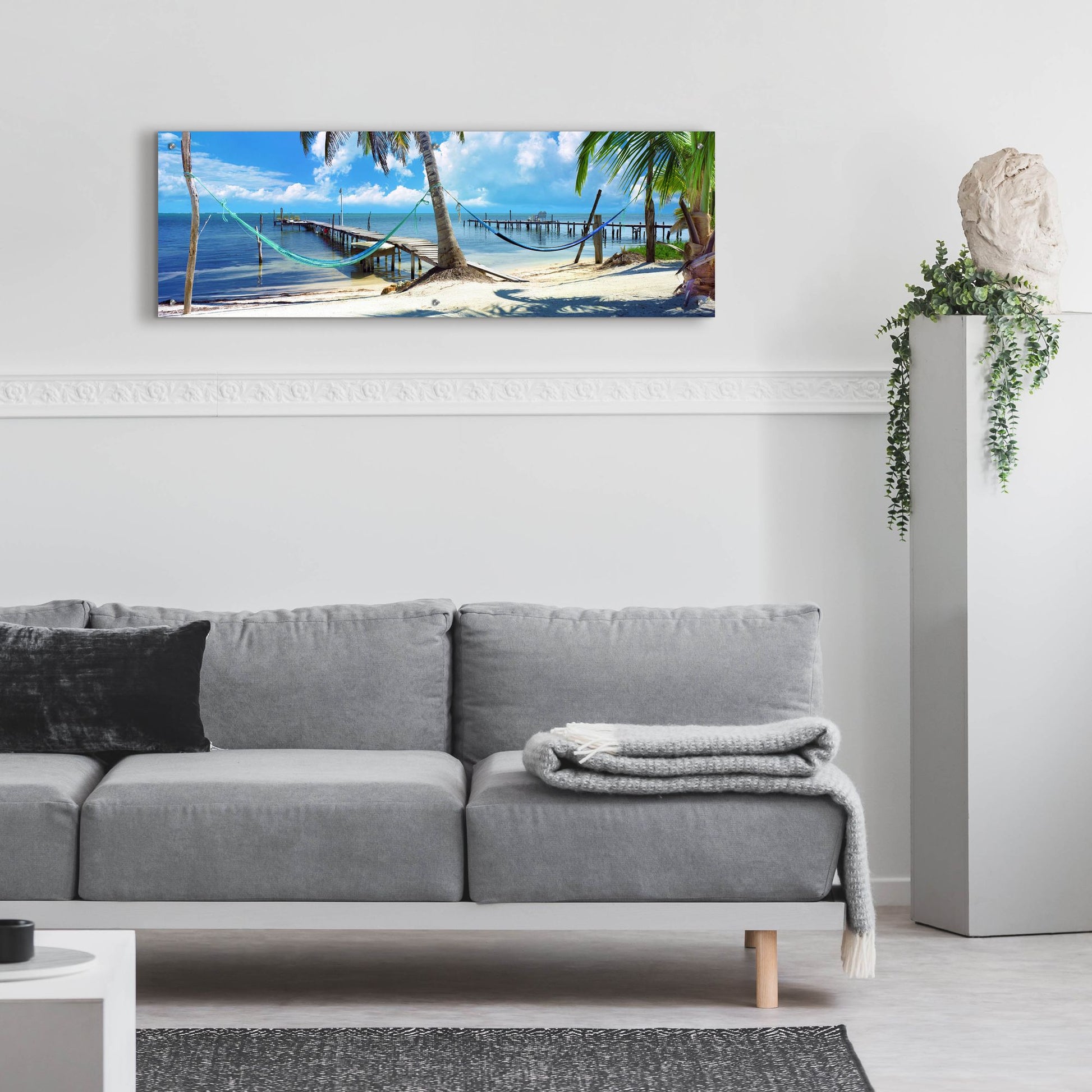 Epic Art 'Island Living' by Steve Vaughn, Acrylic Glass Wall Art,48x16