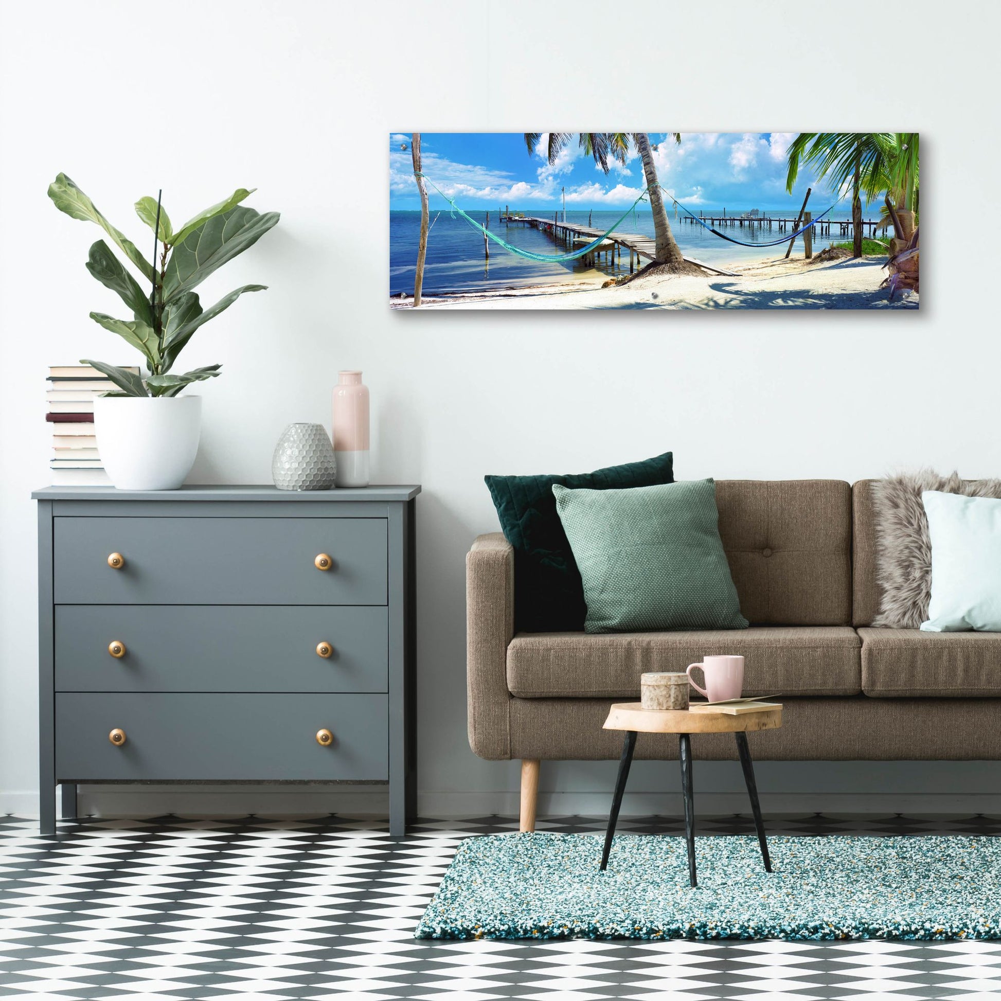 Epic Art 'Island Living' by Steve Vaughn, Acrylic Glass Wall Art,48x16