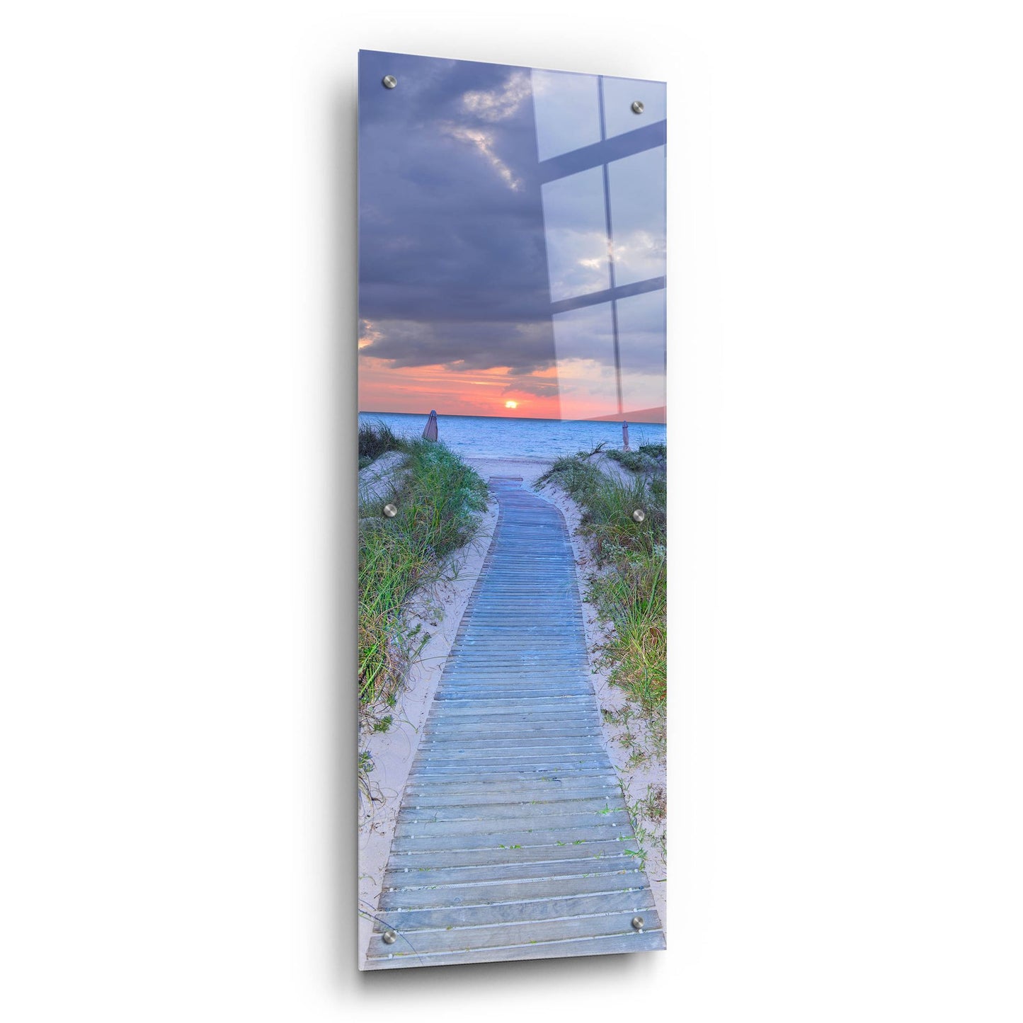 Epic Art 'Sunrise Boardwalk' by Steve Vaughn, Acrylic Glass Wall Art,12x36