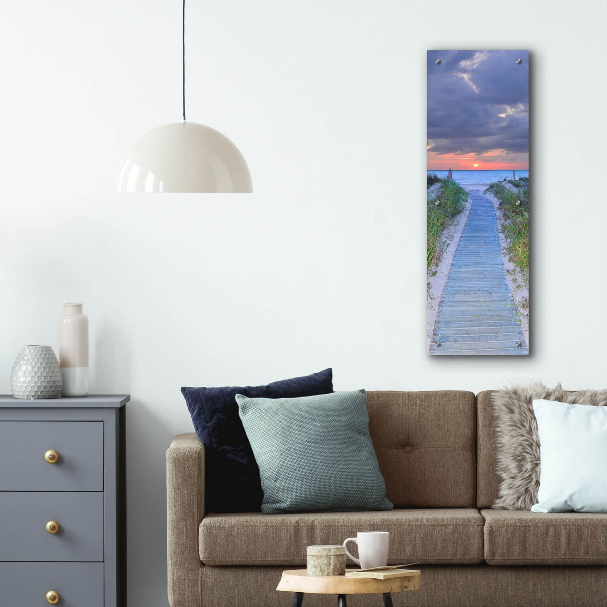 Epic Art 'Sunrise Boardwalk' by Steve Vaughn, Acrylic Glass Wall Art,12x36