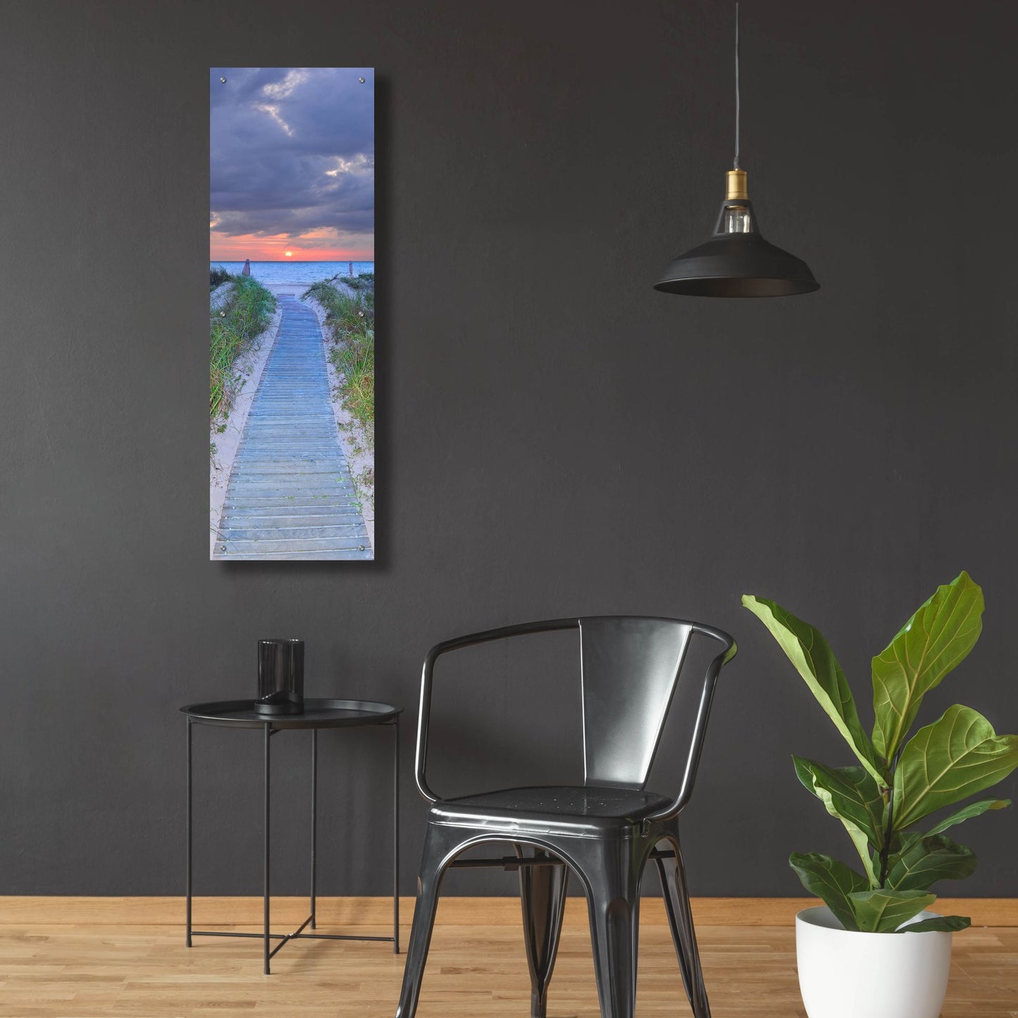 Epic Art 'Sunrise Boardwalk' by Steve Vaughn, Acrylic Glass Wall Art,16x48