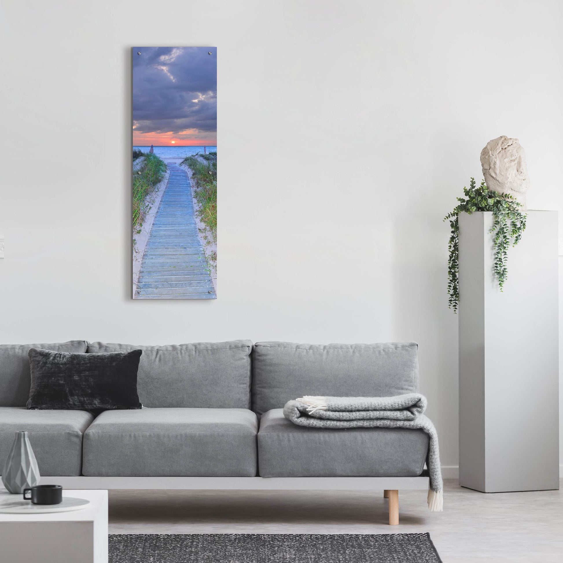 Epic Art 'Sunrise Boardwalk' by Steve Vaughn, Acrylic Glass Wall Art,16x48