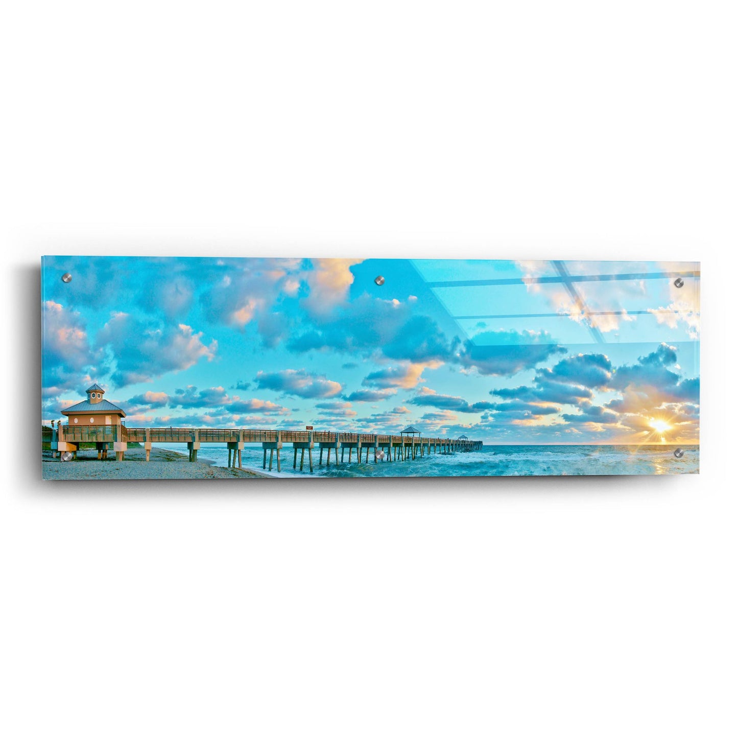 Epic Art 'Sunrise On Juno Beach' by Steve Vaughn, Acrylic Glass Wall Art,36x12