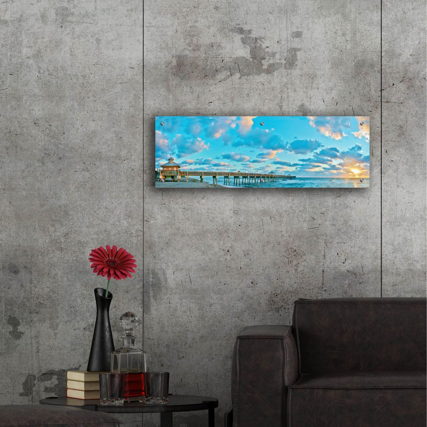 Epic Art 'Sunrise On Juno Beach' by Steve Vaughn, Acrylic Glass Wall Art,36x12