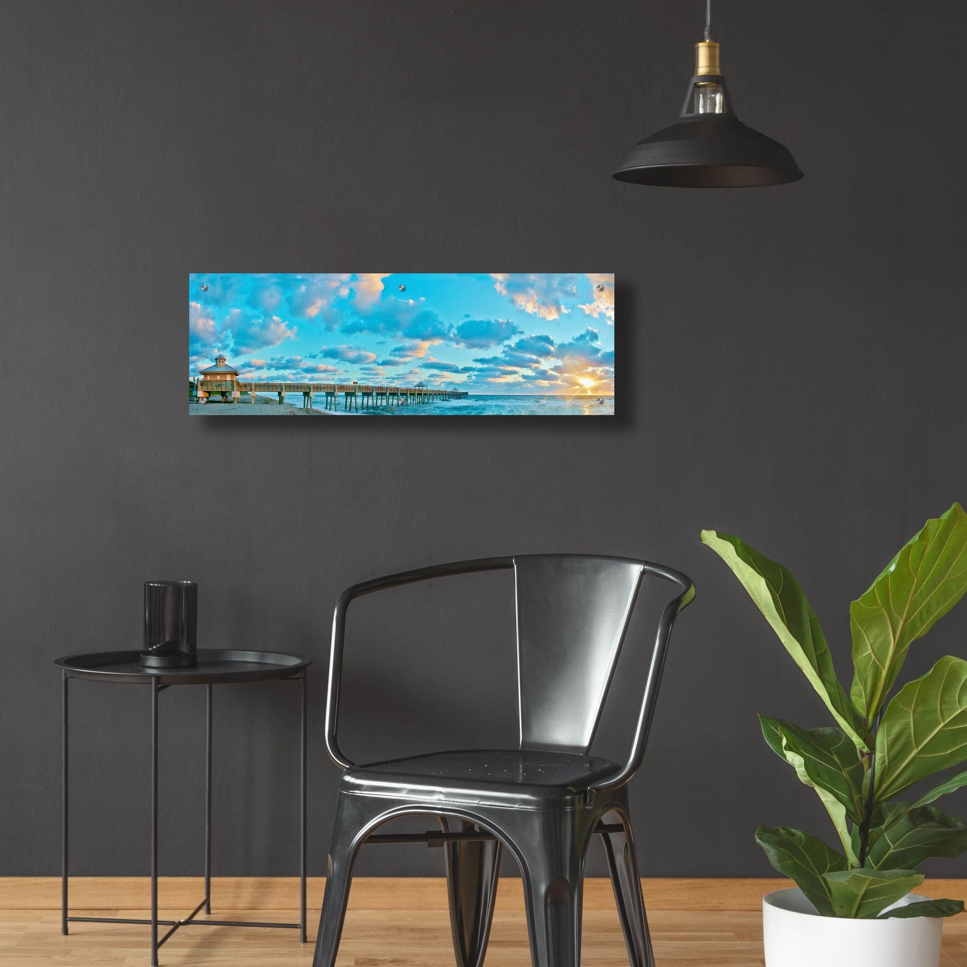 Epic Art 'Sunrise On Juno Beach' by Steve Vaughn, Acrylic Glass Wall Art,36x12