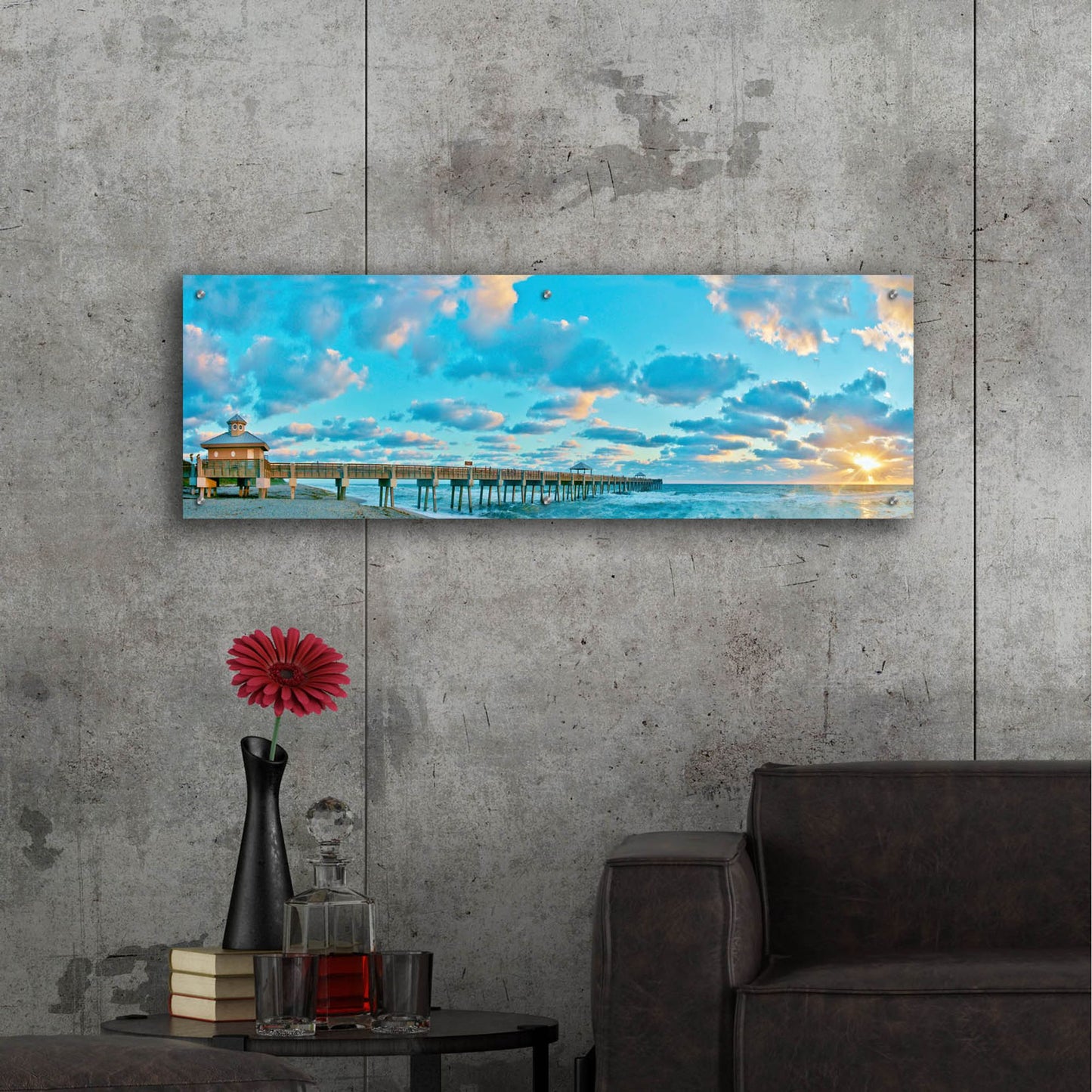 Epic Art 'Sunrise On Juno Beach' by Steve Vaughn, Acrylic Glass Wall Art,48x16