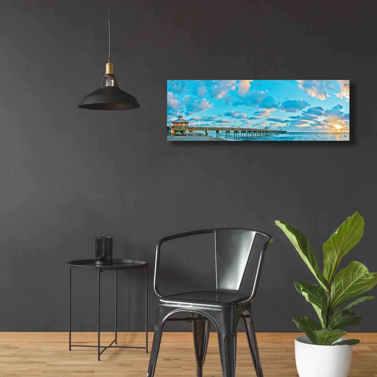 Epic Art 'Sunrise On Juno Beach' by Steve Vaughn, Acrylic Glass Wall Art,48x16