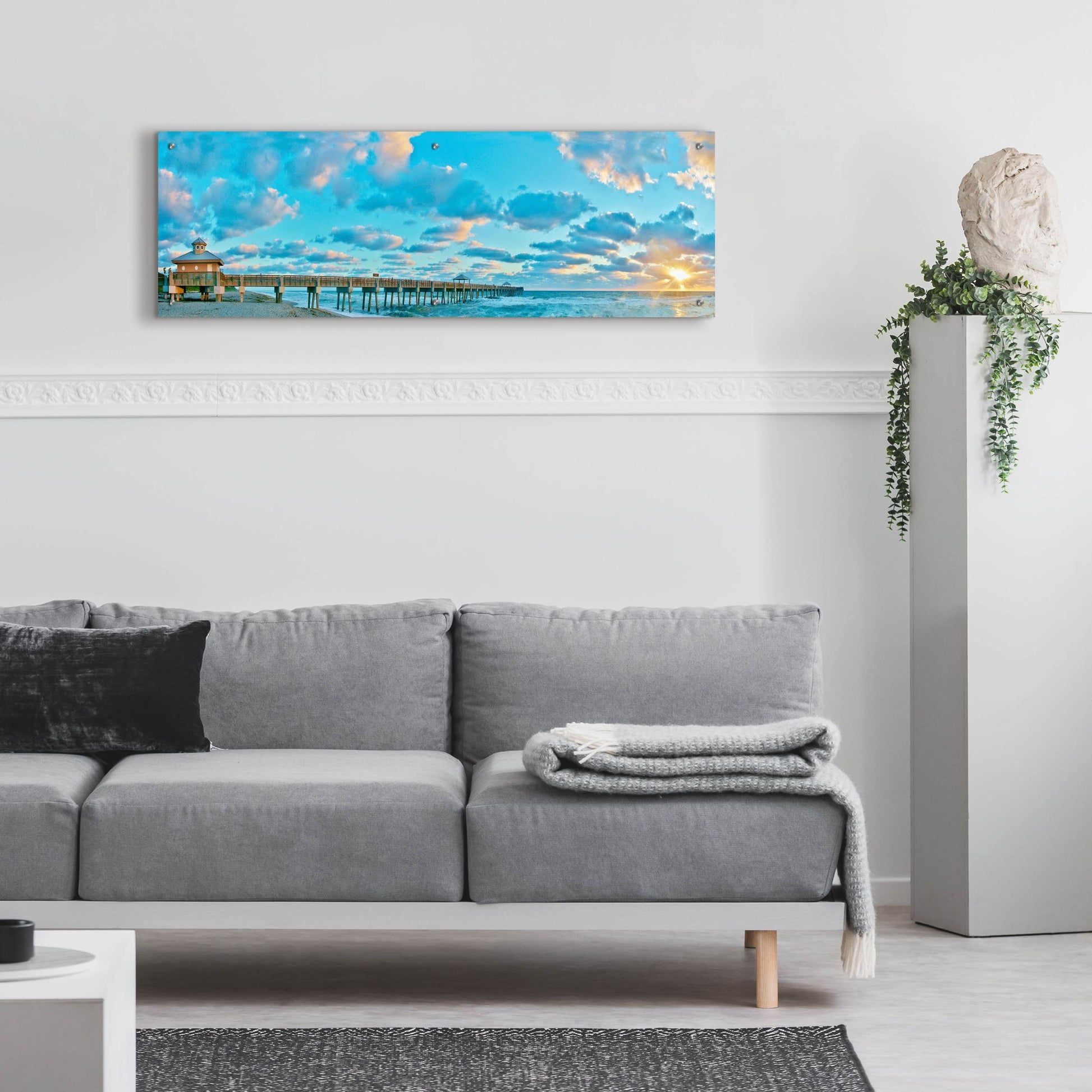 Epic Art 'Sunrise On Juno Beach' by Steve Vaughn, Acrylic Glass Wall Art,48x16