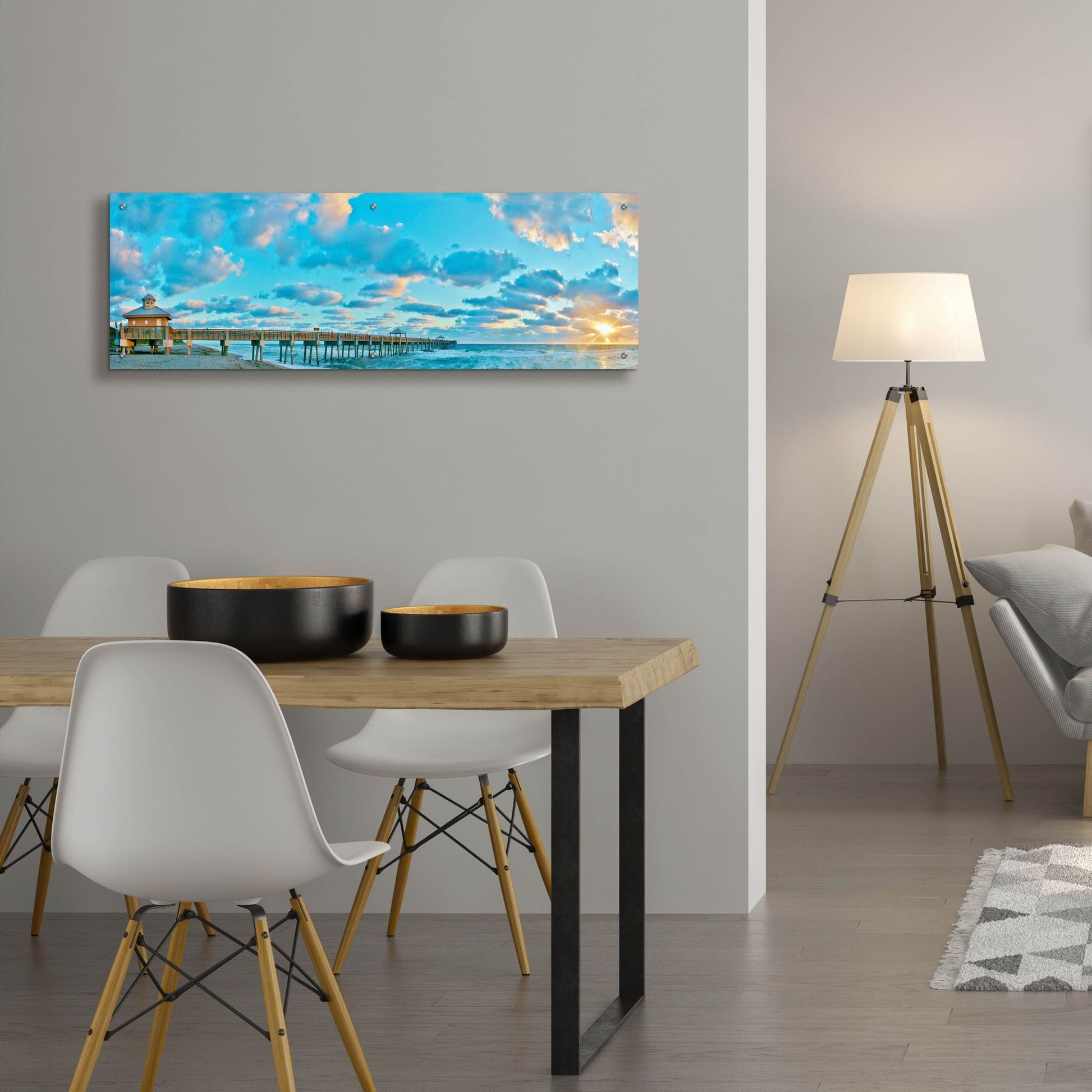 Epic Art 'Sunrise On Juno Beach' by Steve Vaughn, Acrylic Glass Wall Art,48x16