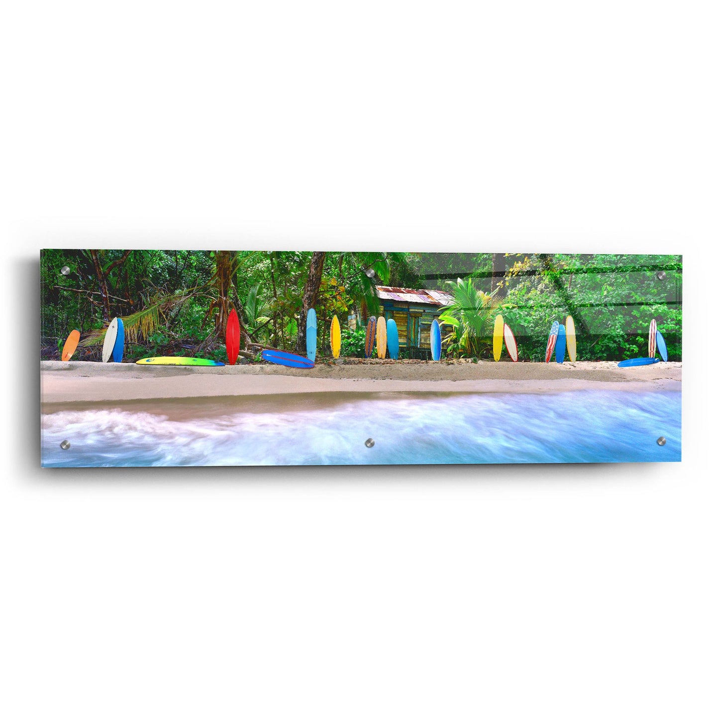 Epic Art 'Surf Heaven' by Steve Vaughn, Acrylic Glass Wall Art,36x12