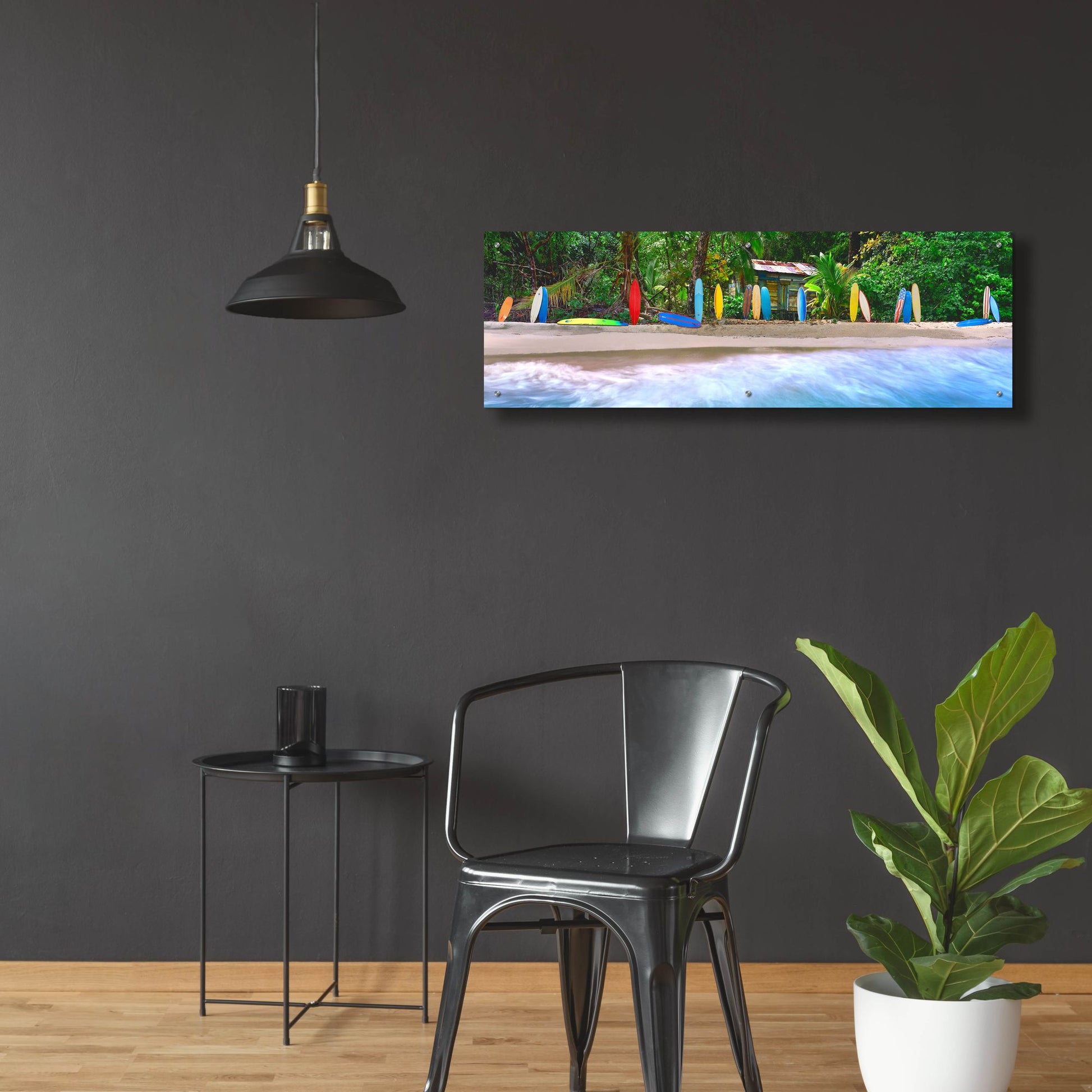 Epic Art 'Surf Heaven' by Steve Vaughn, Acrylic Glass Wall Art,48x16