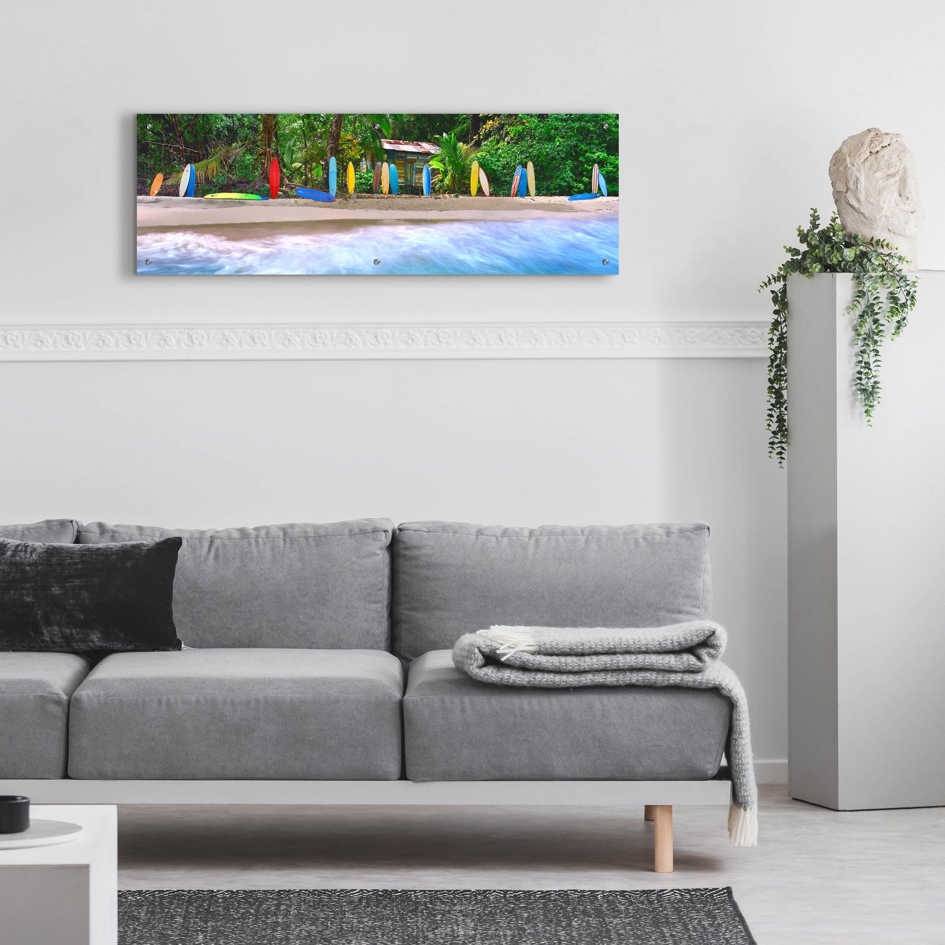 Epic Art 'Surf Heaven' by Steve Vaughn, Acrylic Glass Wall Art,48x16