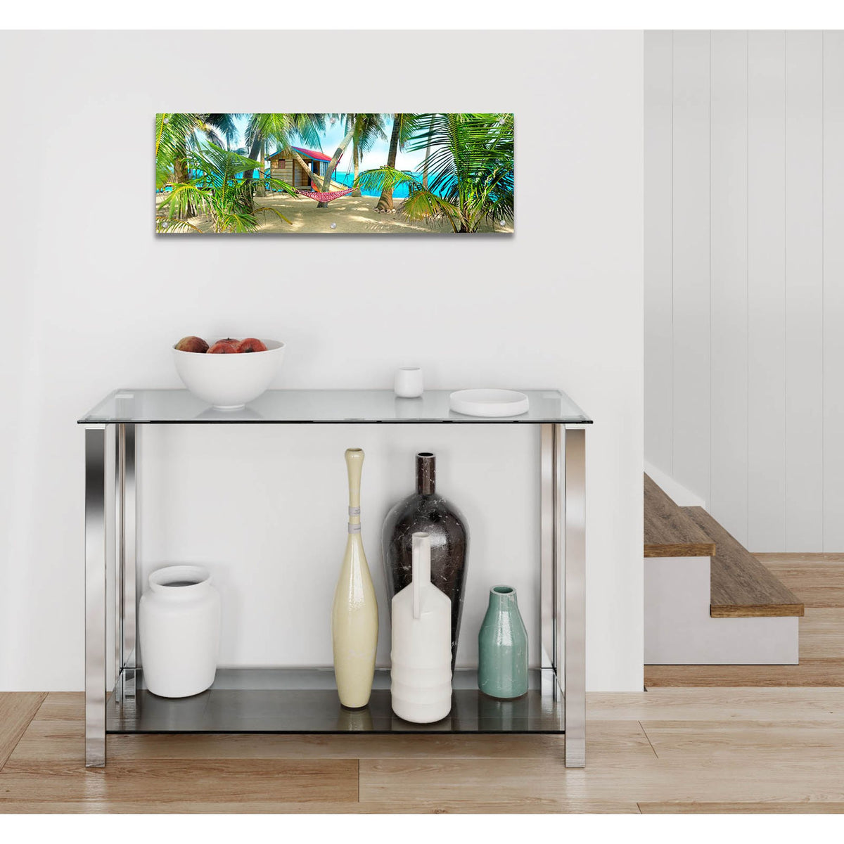 Epic Art 'Twin Hammocks' by Steve Vaughn, Acrylic Glass Wall Art,36x12
