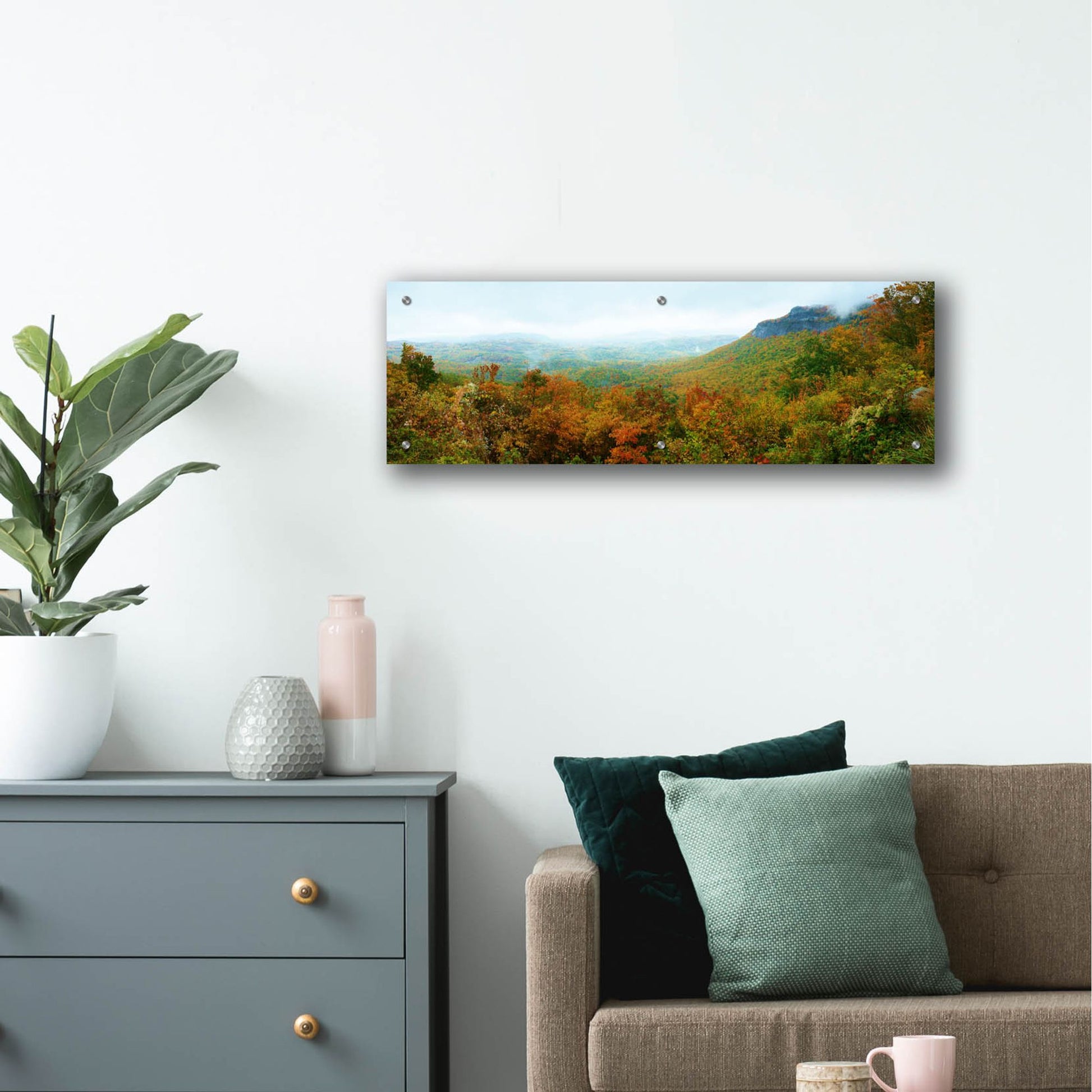 Epic Art 'Whiteside Overlook' by Steve Vaughn, Acrylic Glass Wall Art,36x12